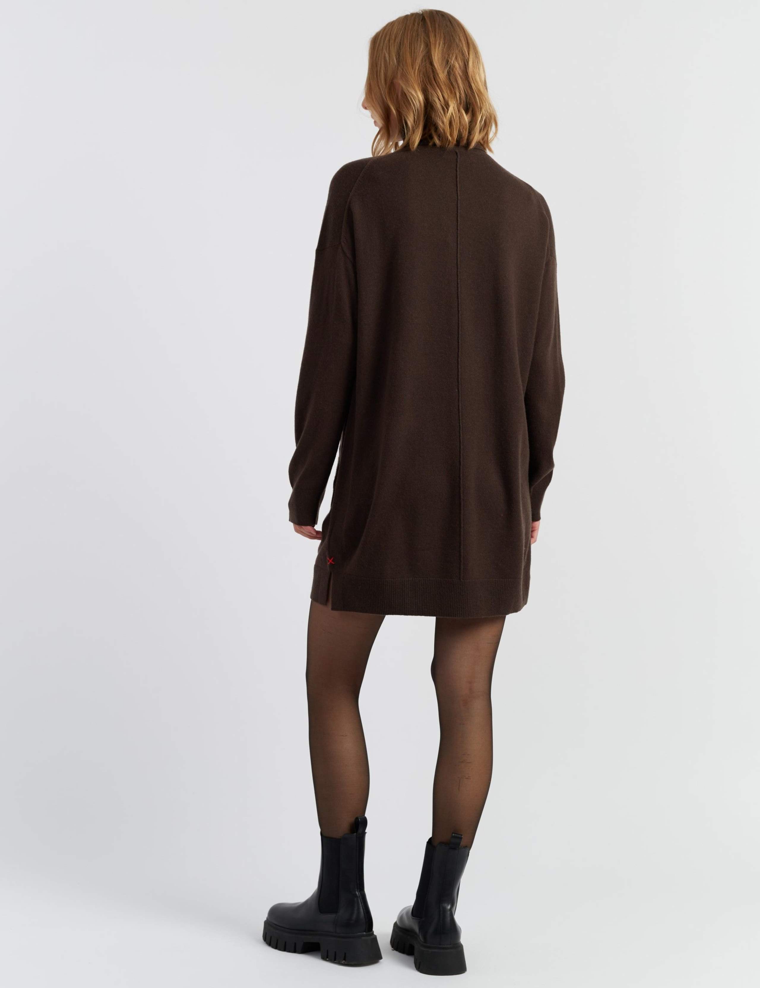 Wool Rich Knitted Roll Neck Mini Dress with Cashmere 3 of 4