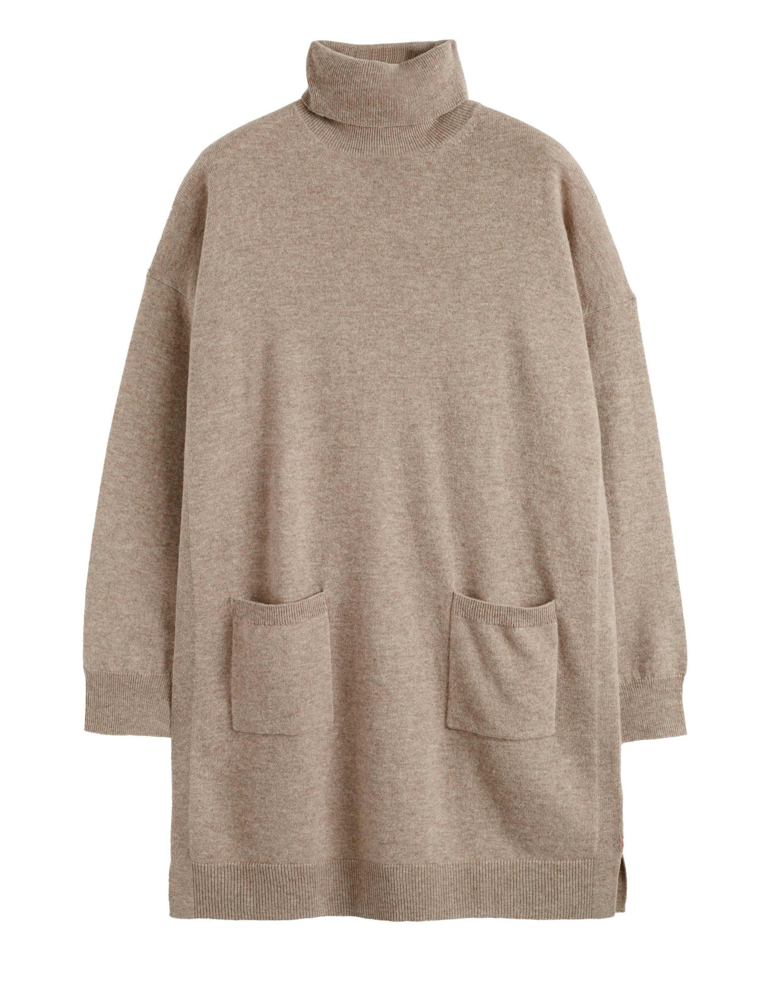 Wool Rich Knitted Roll Neck Mini Dress with Cashmere 2 of 4