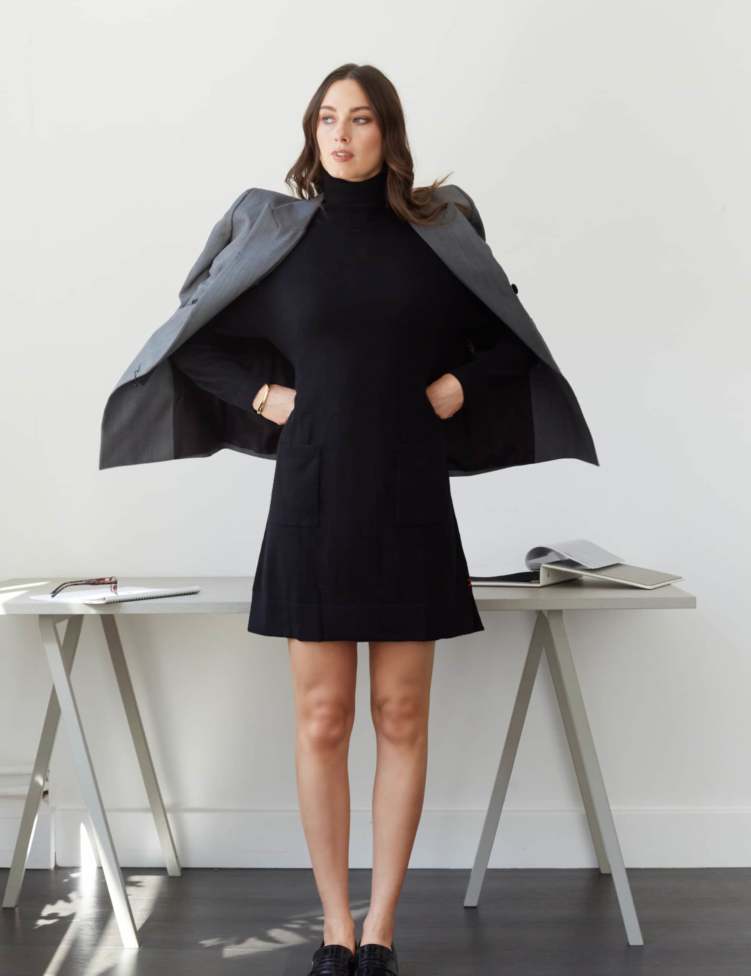 Wool Rich Knitted Roll Neck Mini Dress with Cashmere 7 of 7