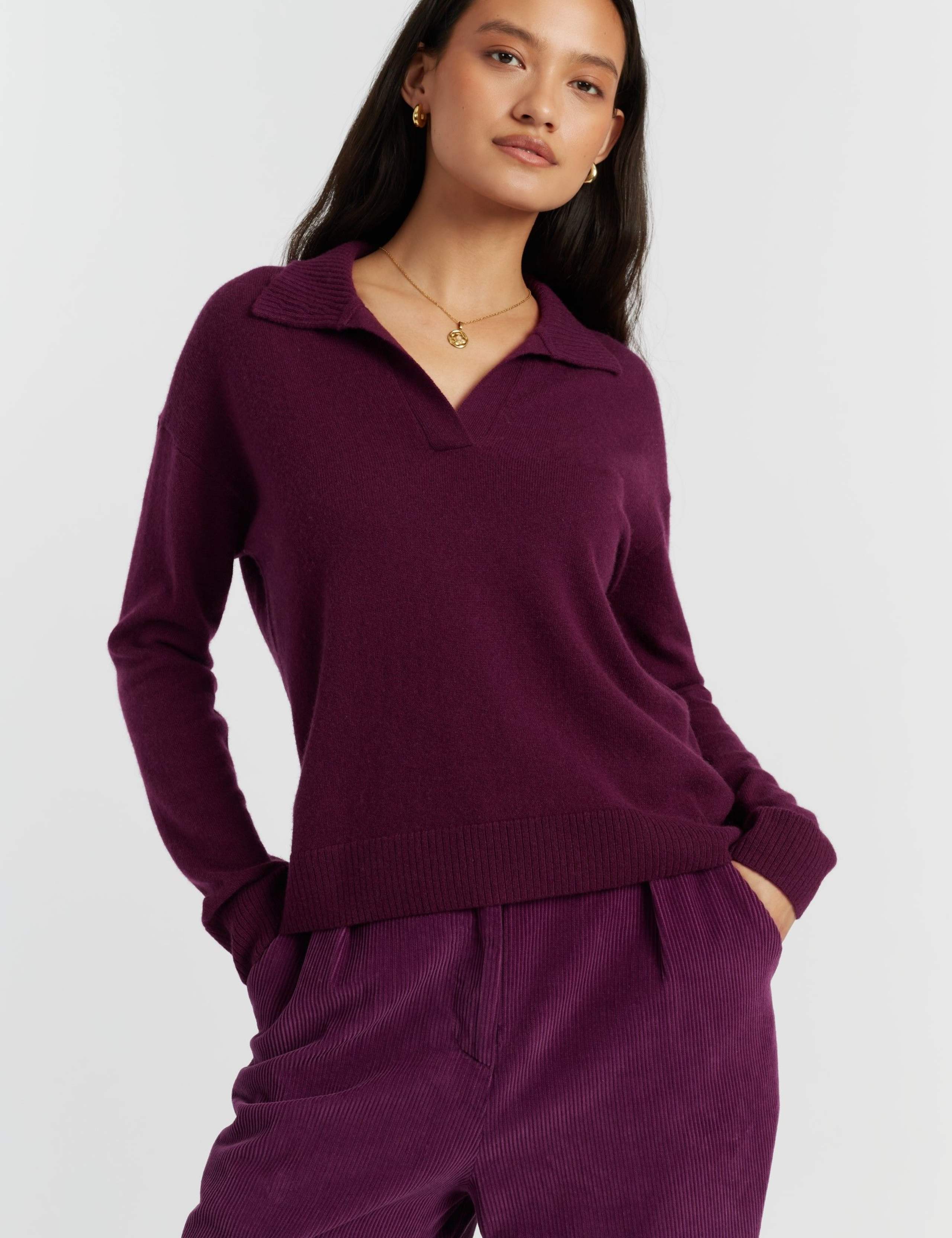 Wool Rich Collared Jumper with Cashmere 4 of 4