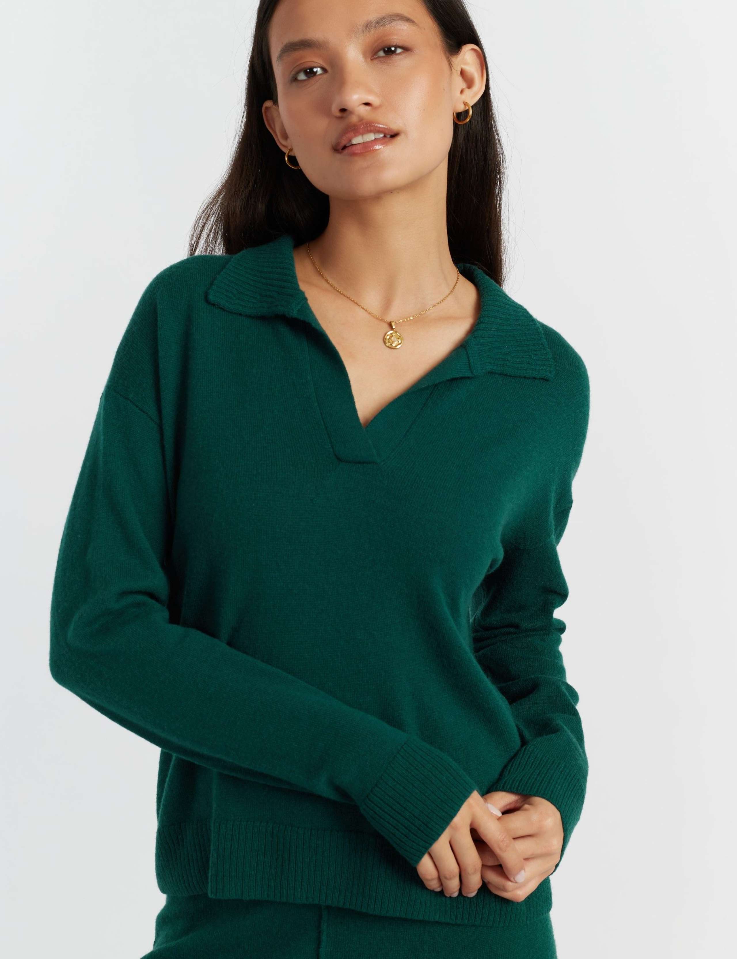 Wool Rich Collared Jumper with Cashmere 4 of 4