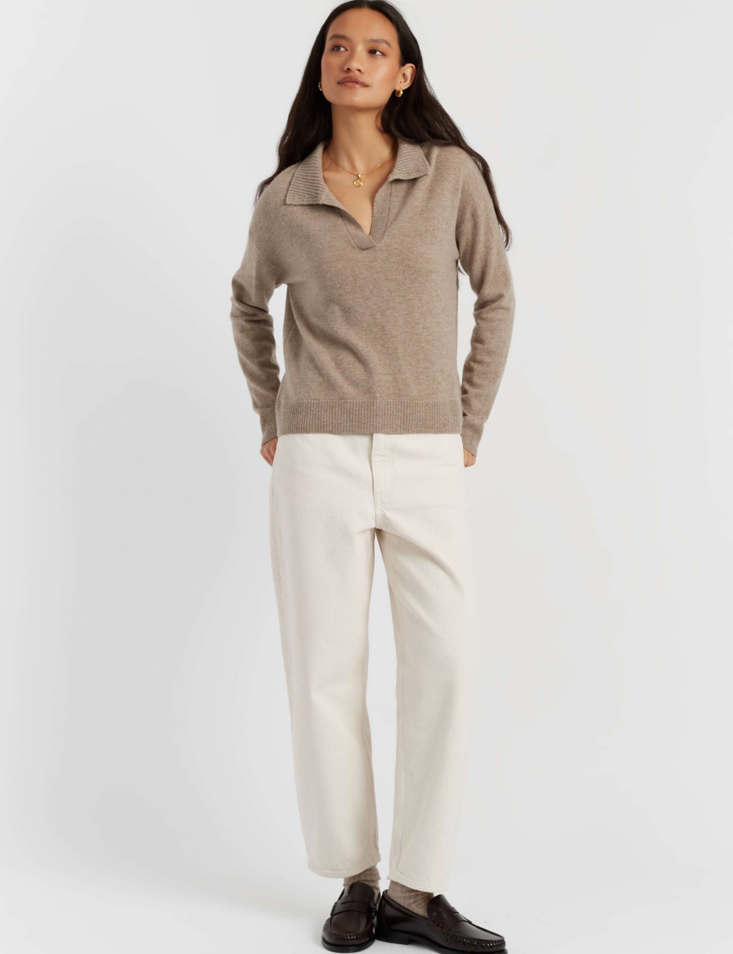 Wool Rich Collared Jumper with Cashmere 1 of 4