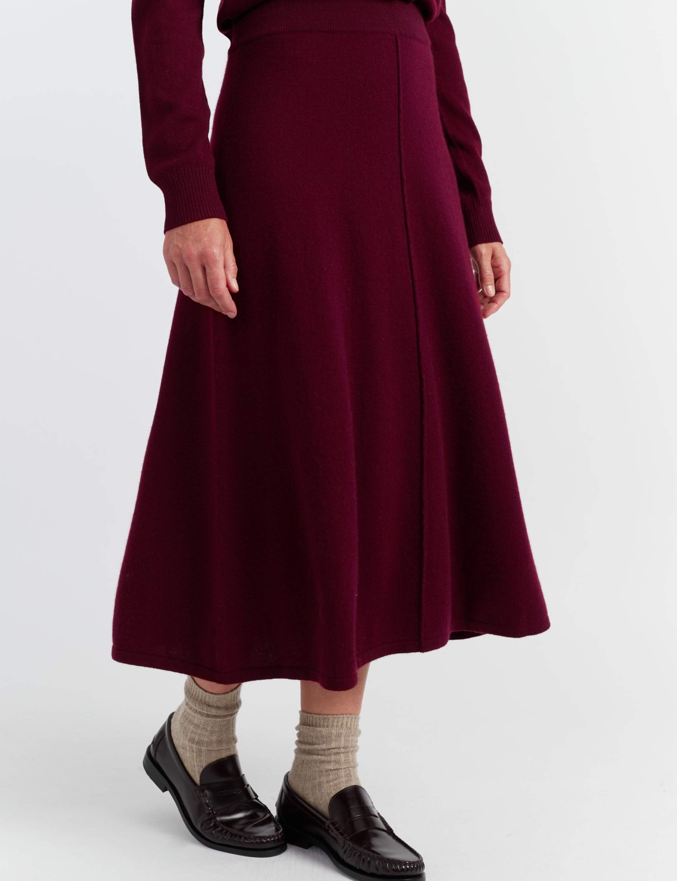 Midi A-Line Skirt with Cashmere 3 of 4
