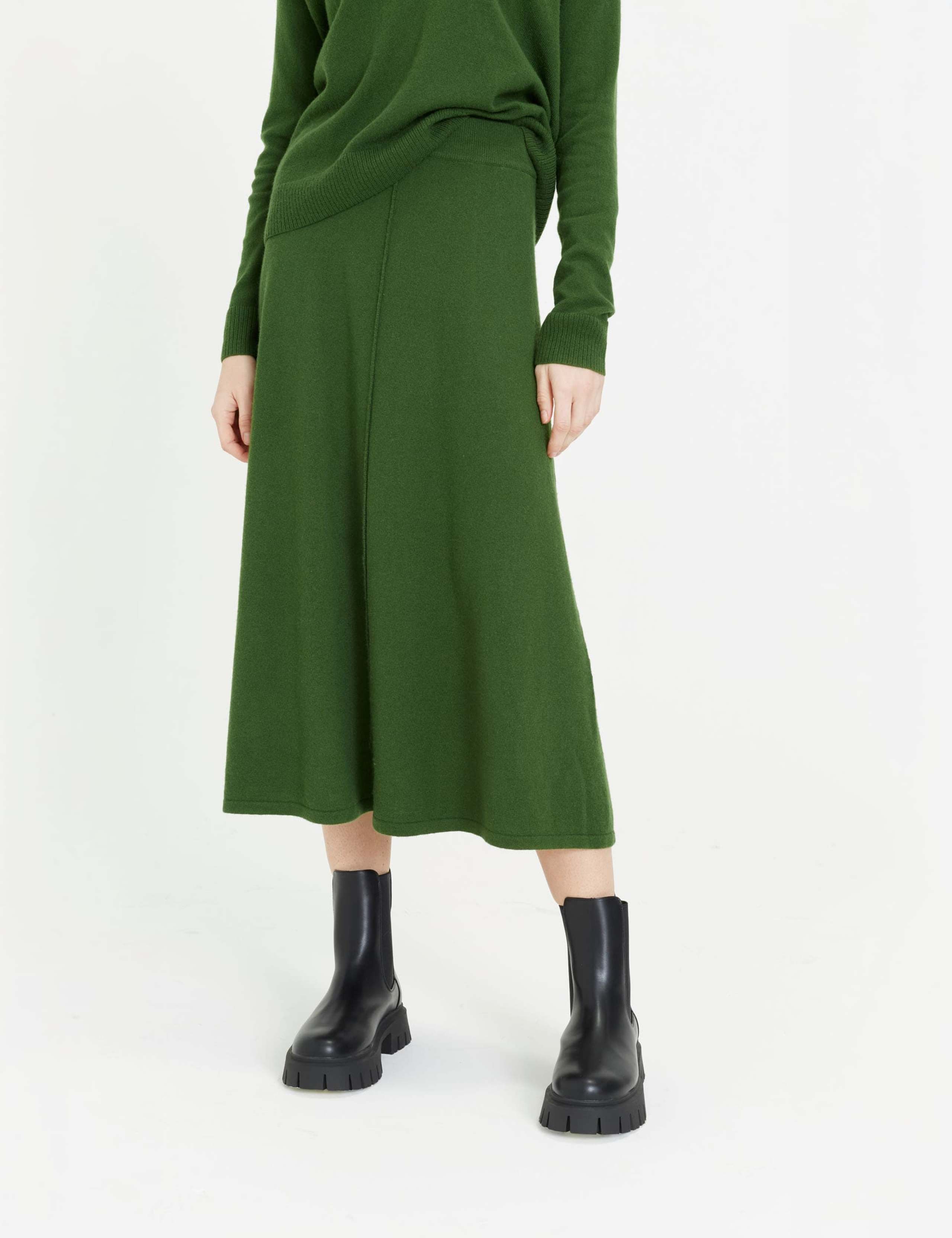 Midi A-Line Skirt with Cashmere 1 of 4