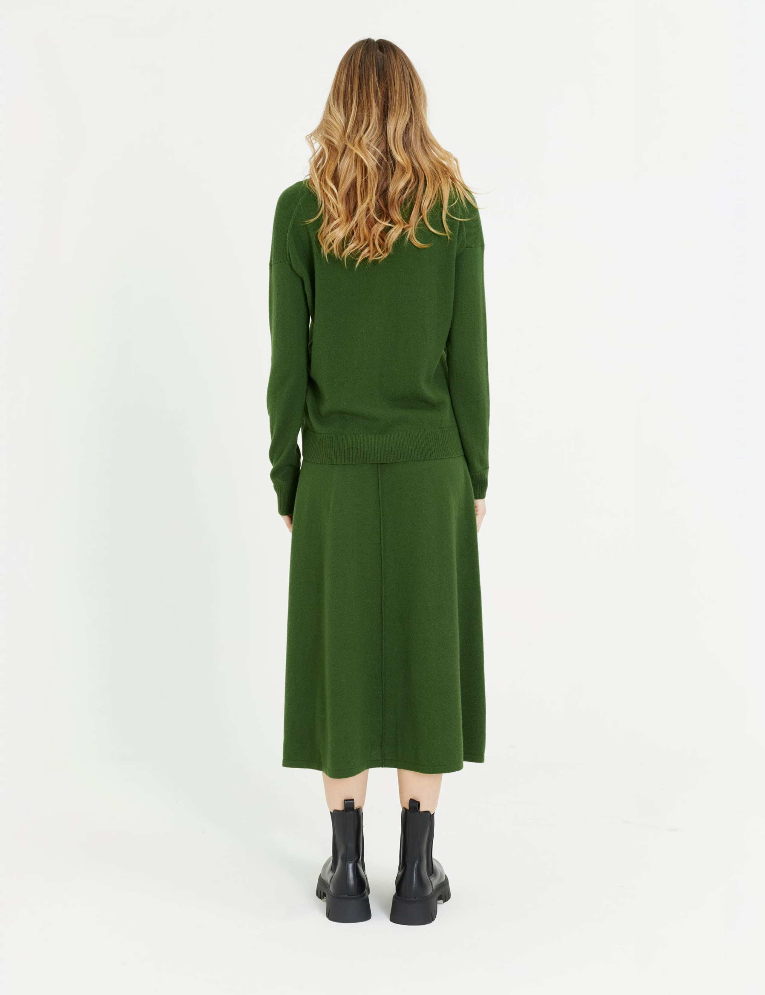 Midi A-Line Skirt with Cashmere 3 of 4