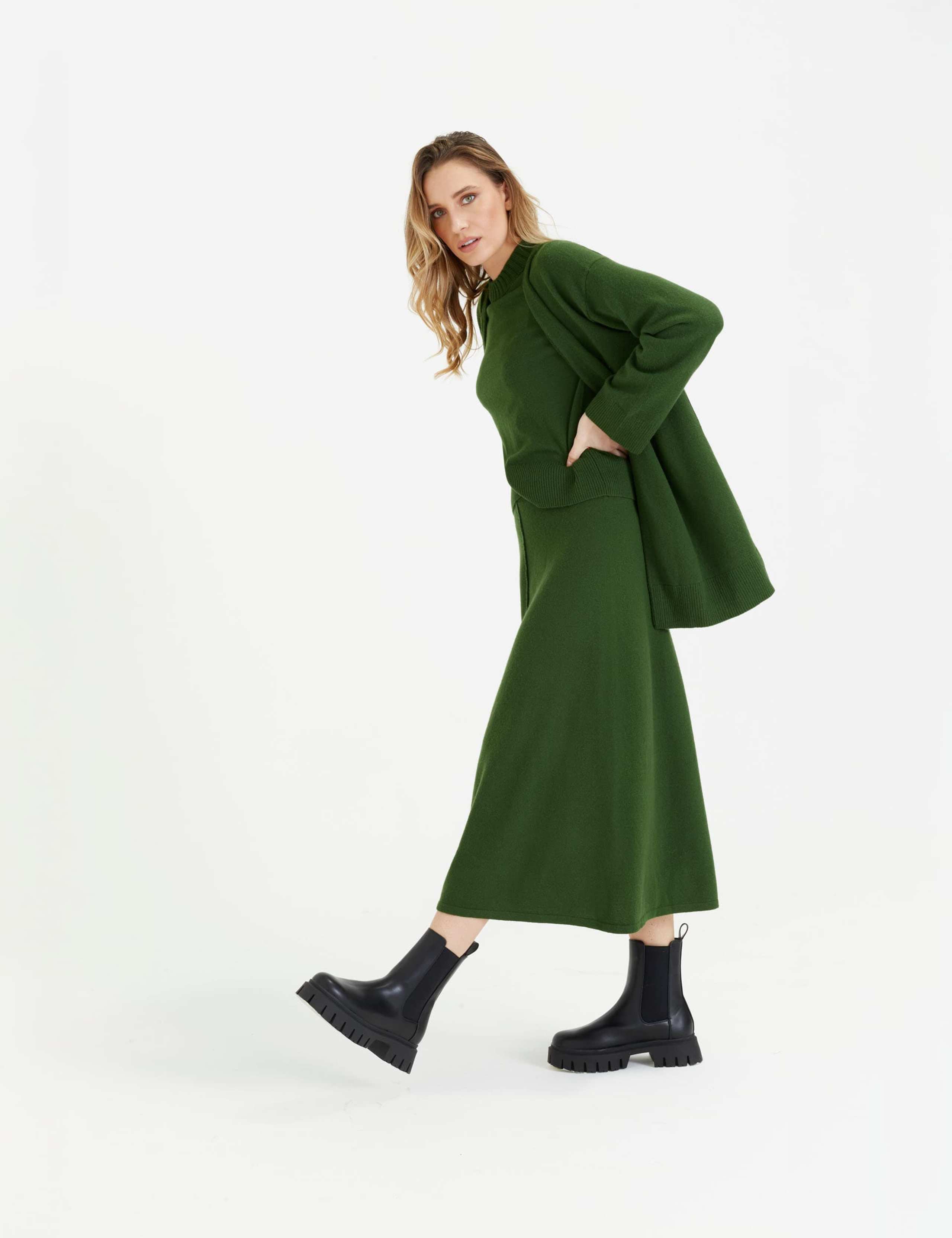 Midi A-Line Skirt with Cashmere 4 of 4