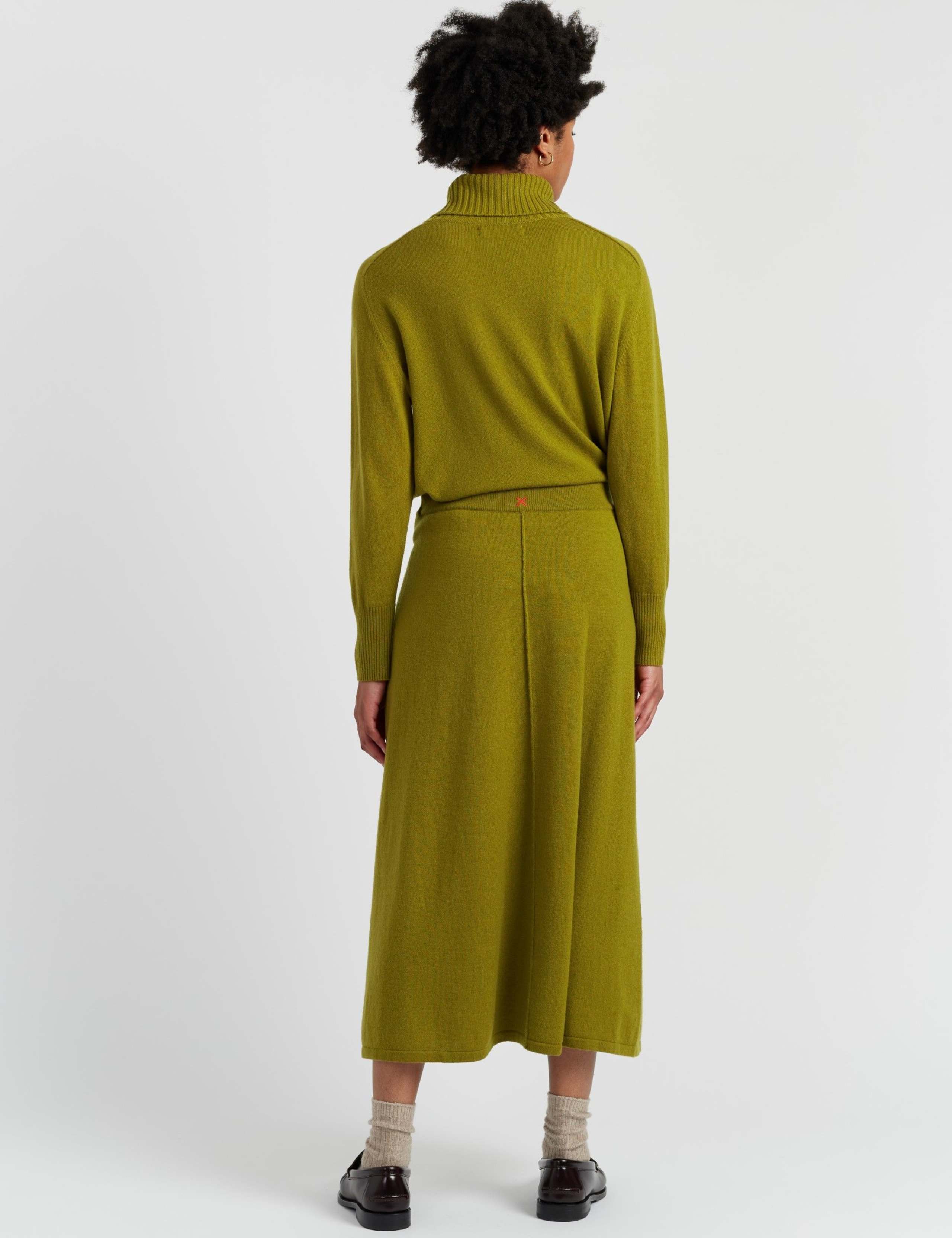 Midi A-Line Skirt with Cashmere 3 of 4