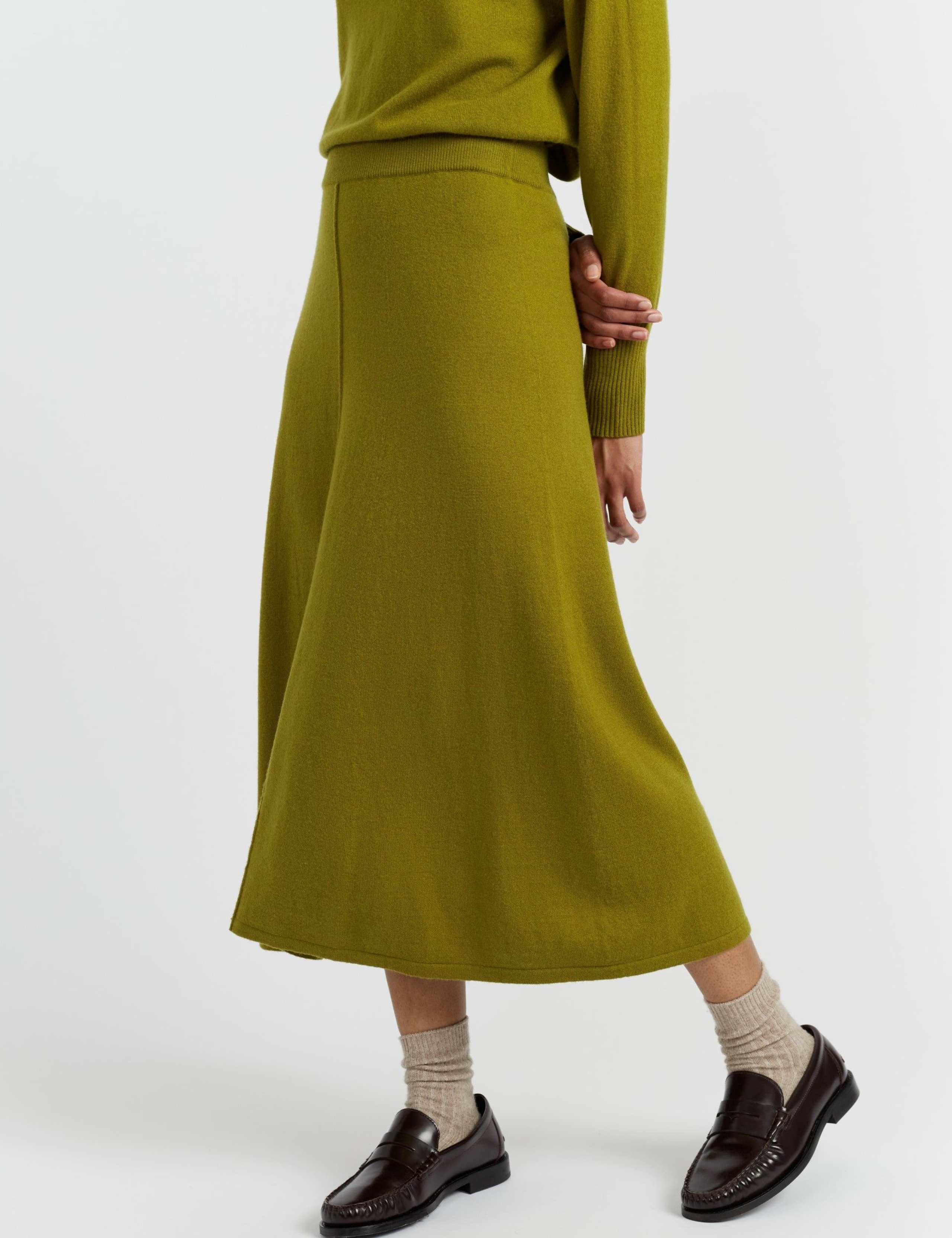 Midi A-Line Skirt with Cashmere 4 of 4