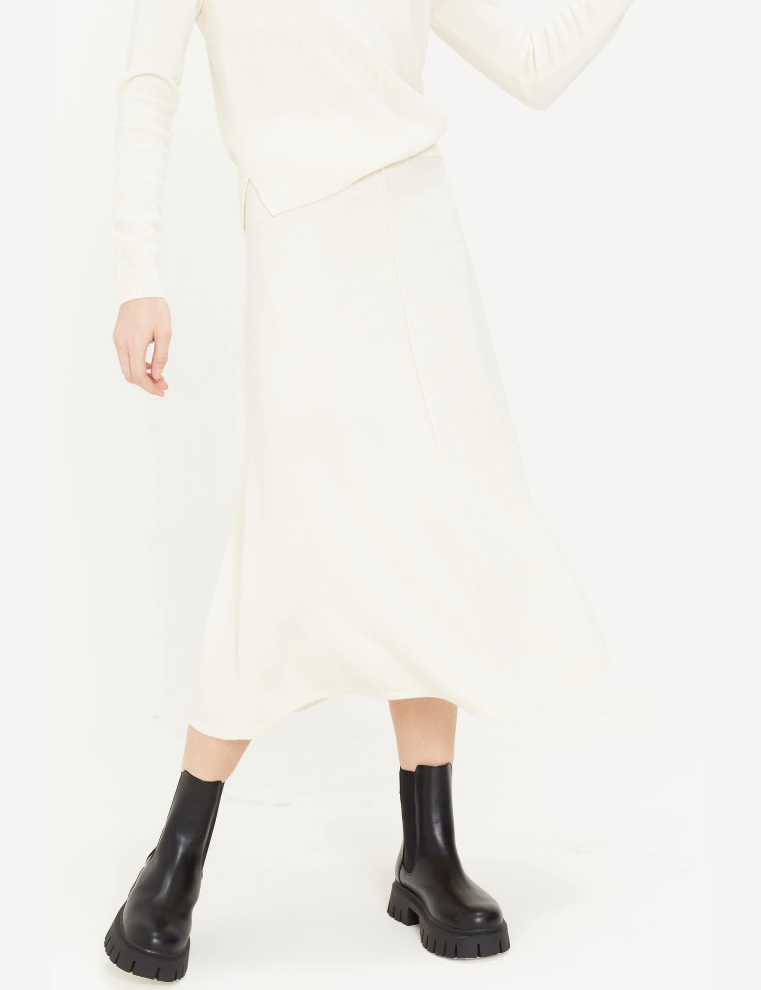 Midi A-Line Skirt with Cashmere 1 of 3