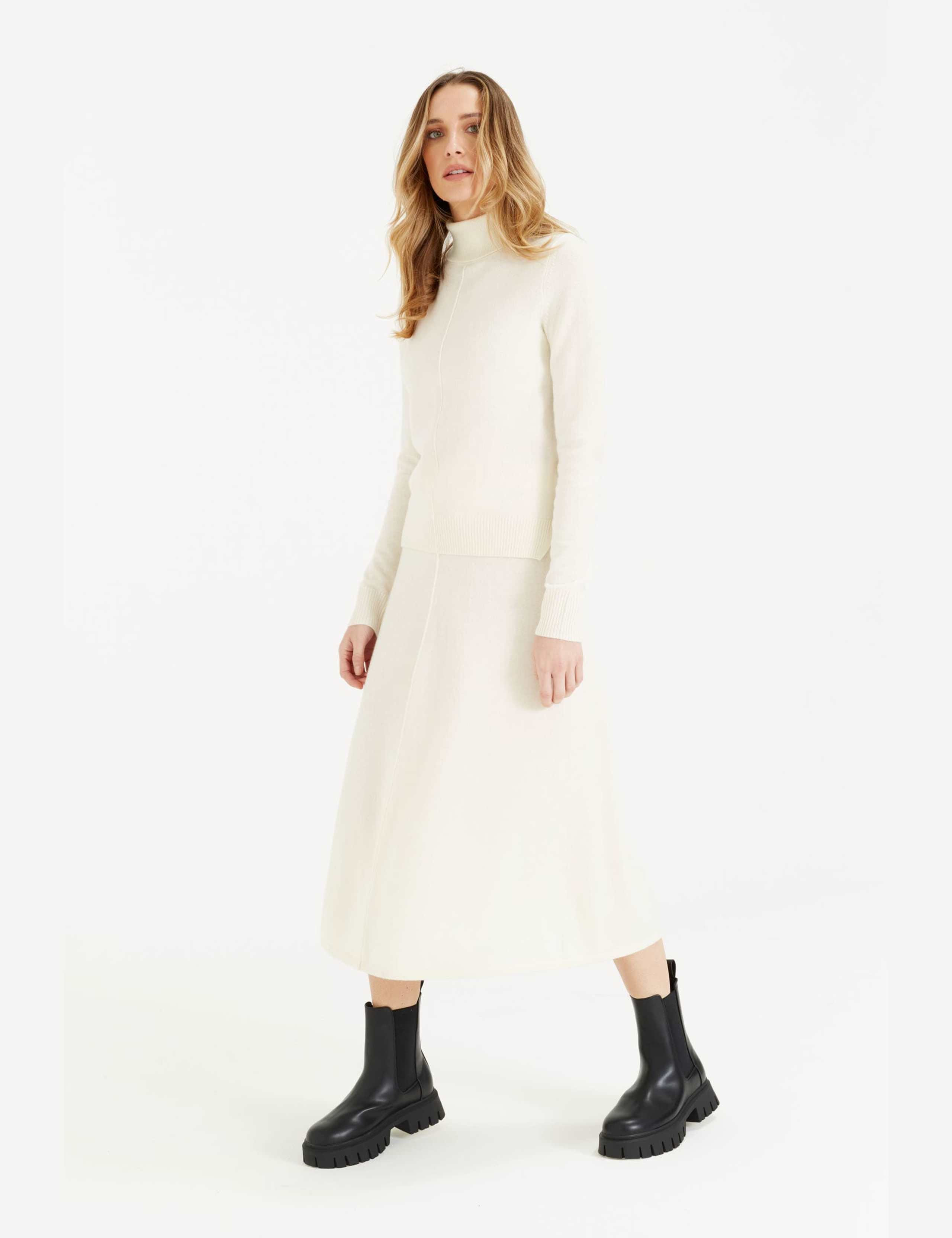 Midi A-Line Skirt with Cashmere 2 of 3