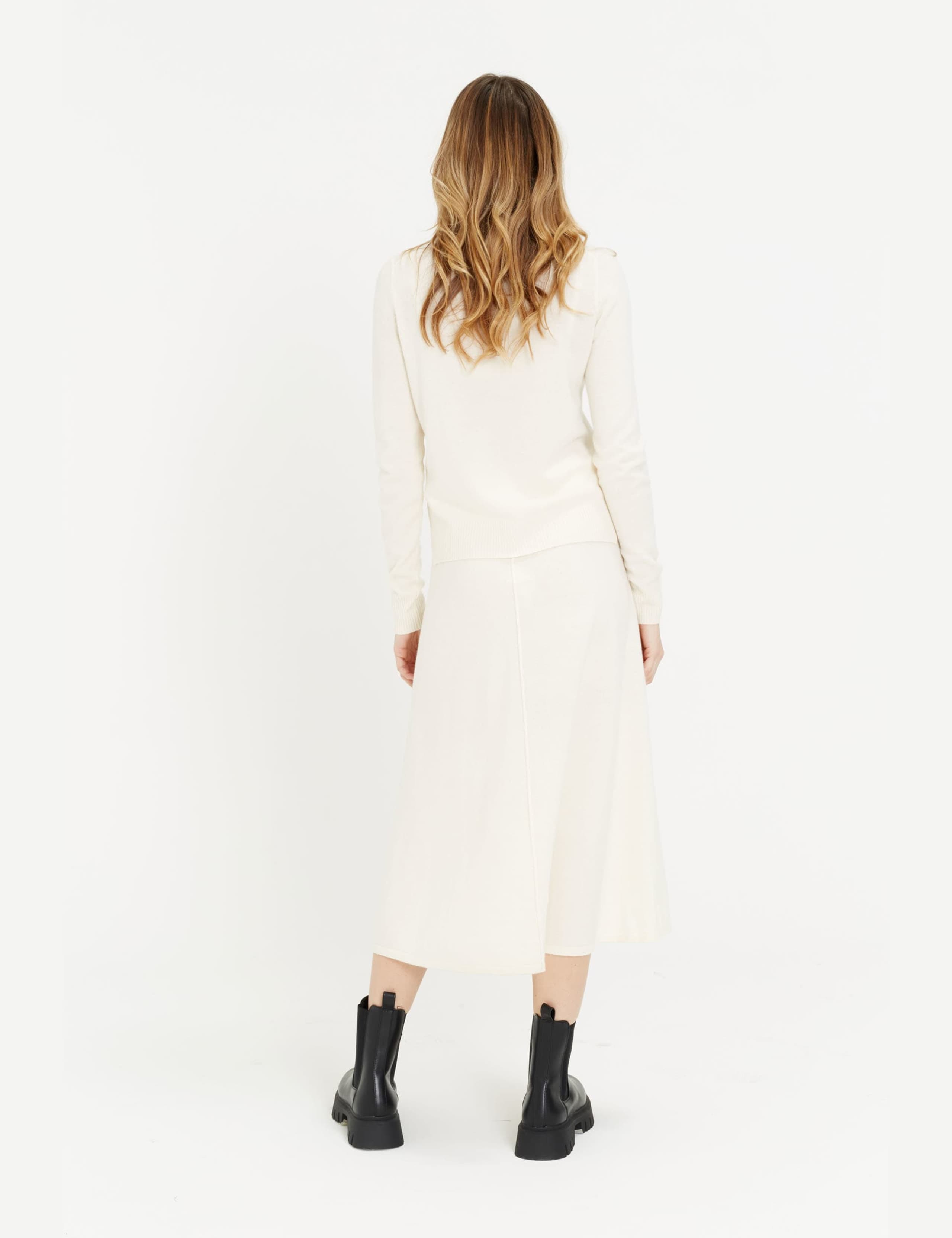 Midi A-Line Skirt with Cashmere 3 of 3