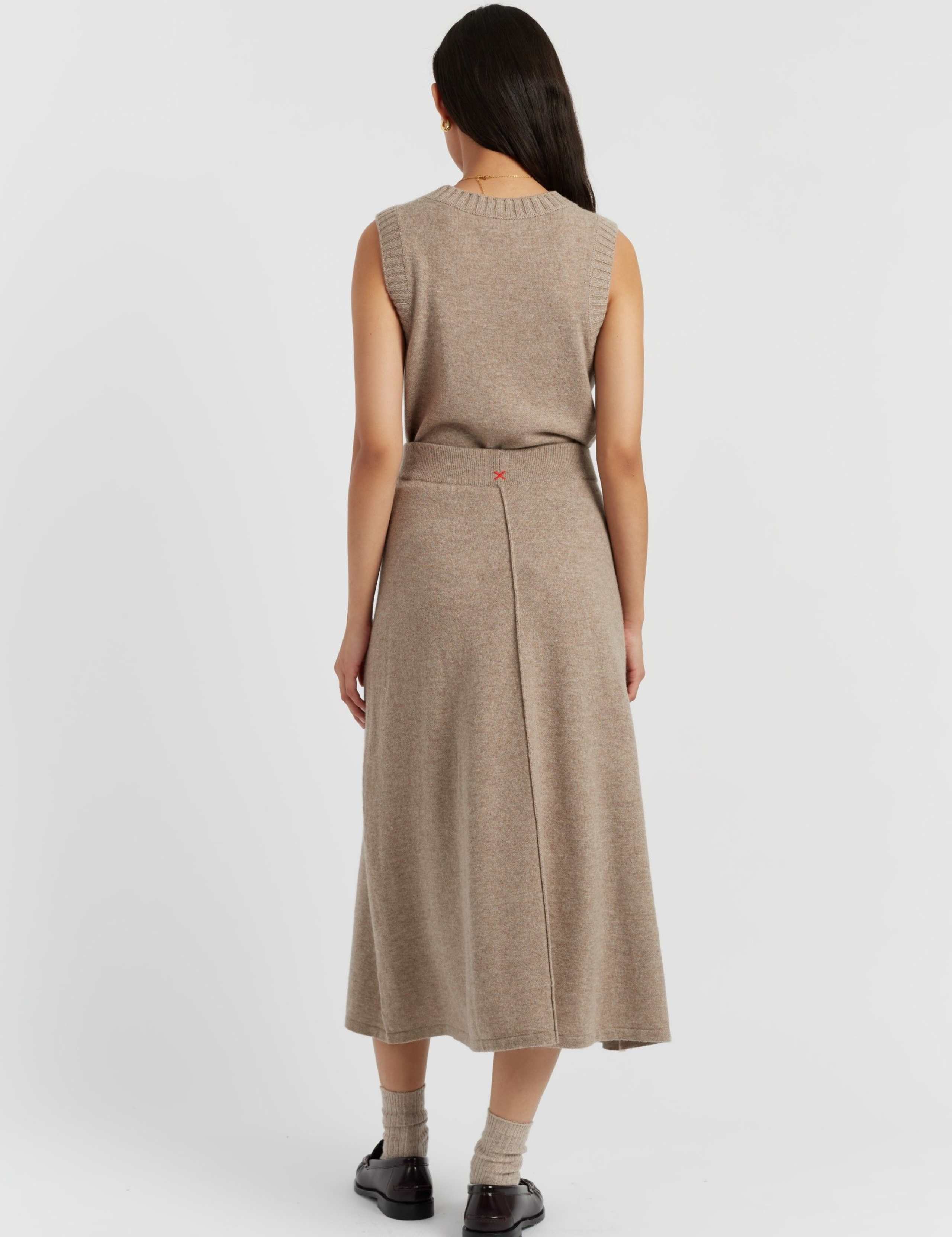 Midi A-Line Skirt with Cashmere 3 of 4