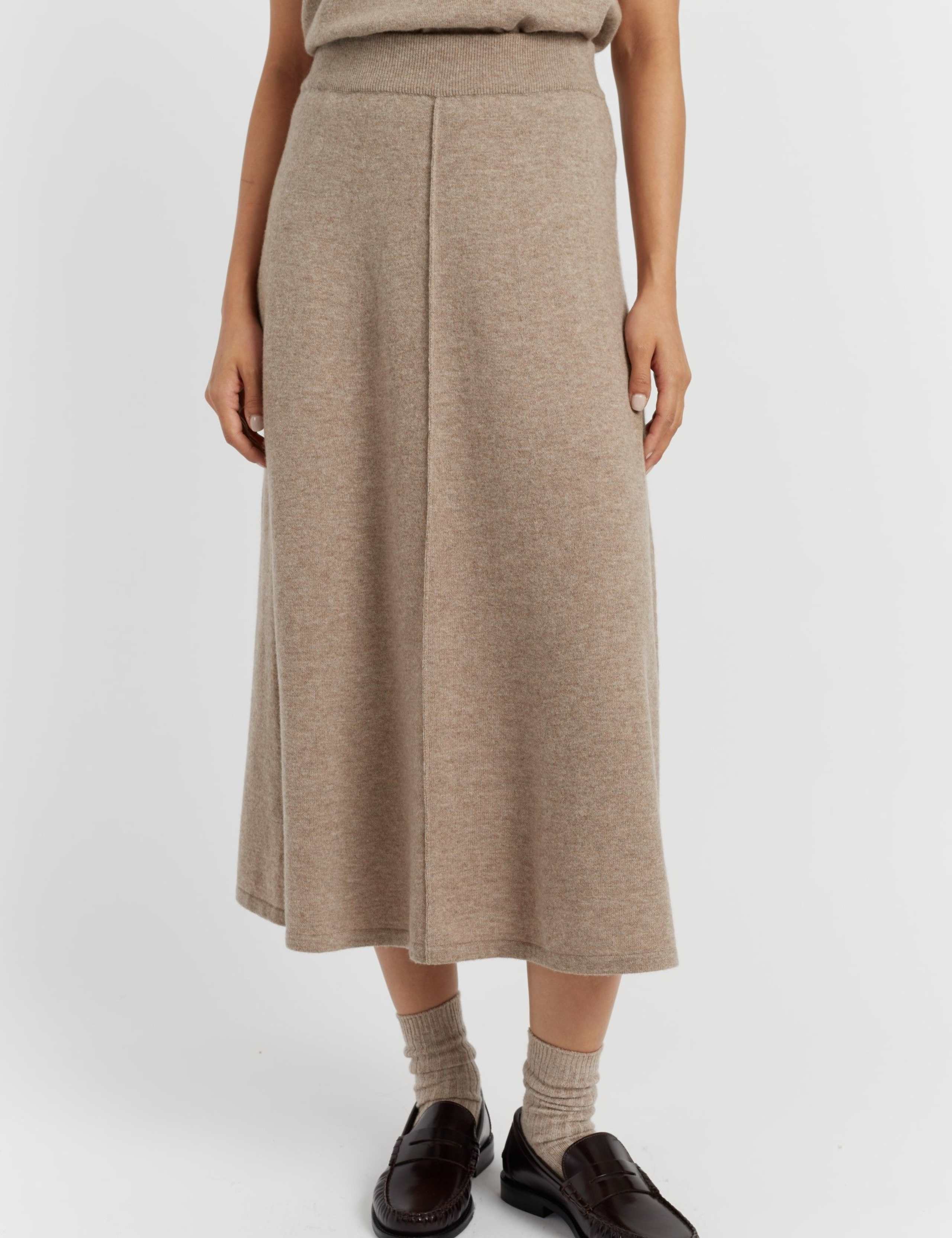 Midi A-Line Skirt with Cashmere 4 of 4