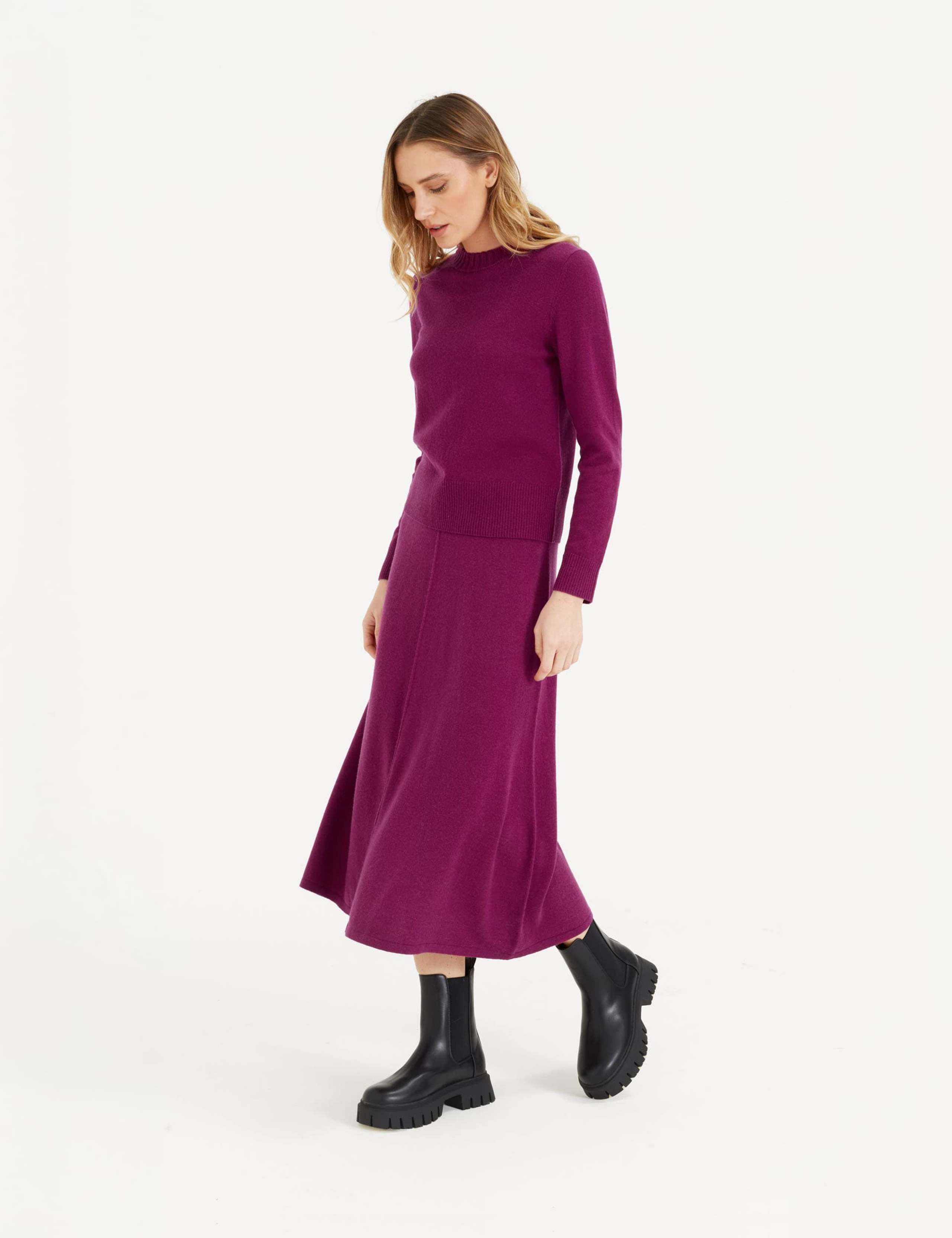 Midi A-Line Skirt with Cashmere 2 of 3