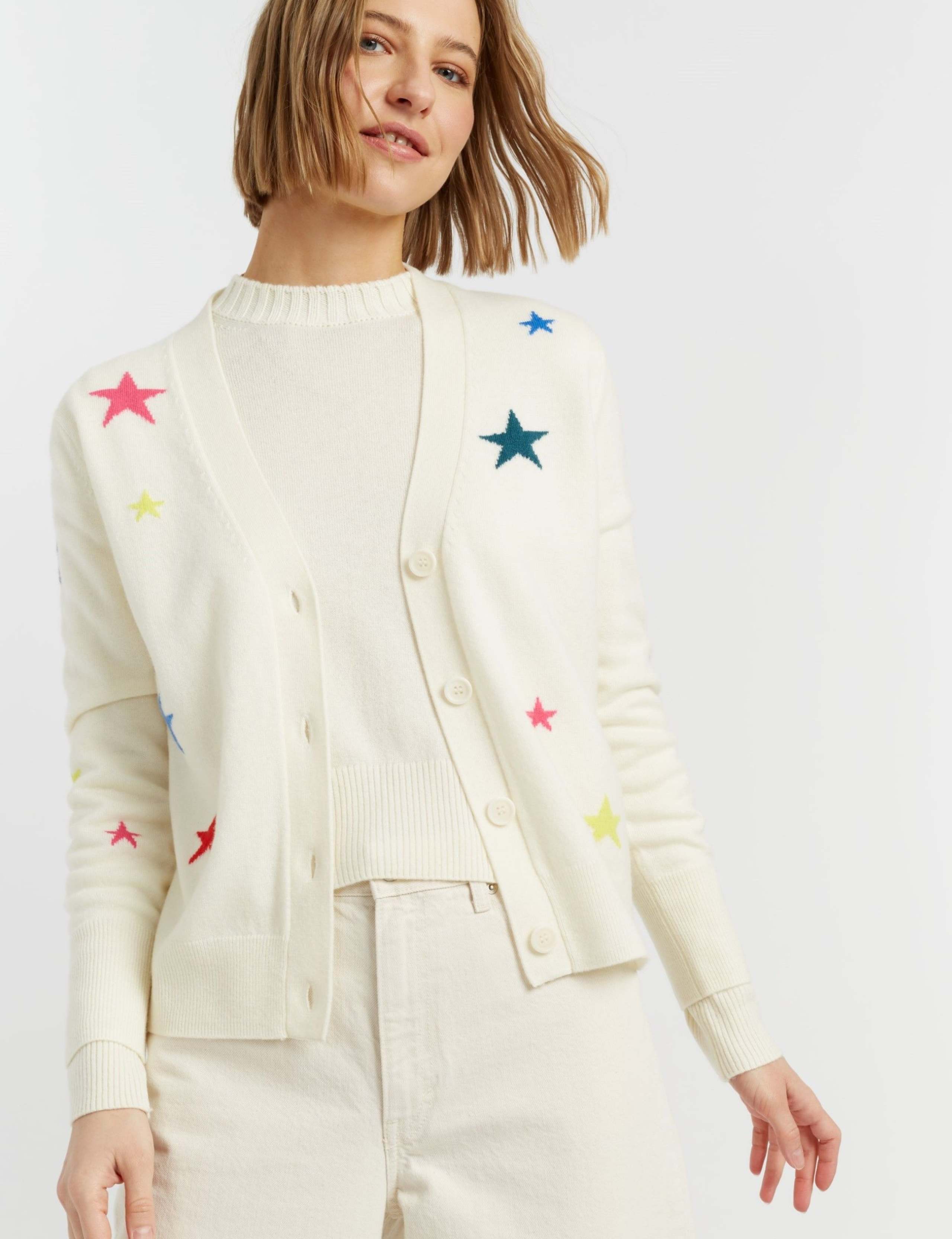 Merino Wool with Cashmere Star Cardigan 3 of 3