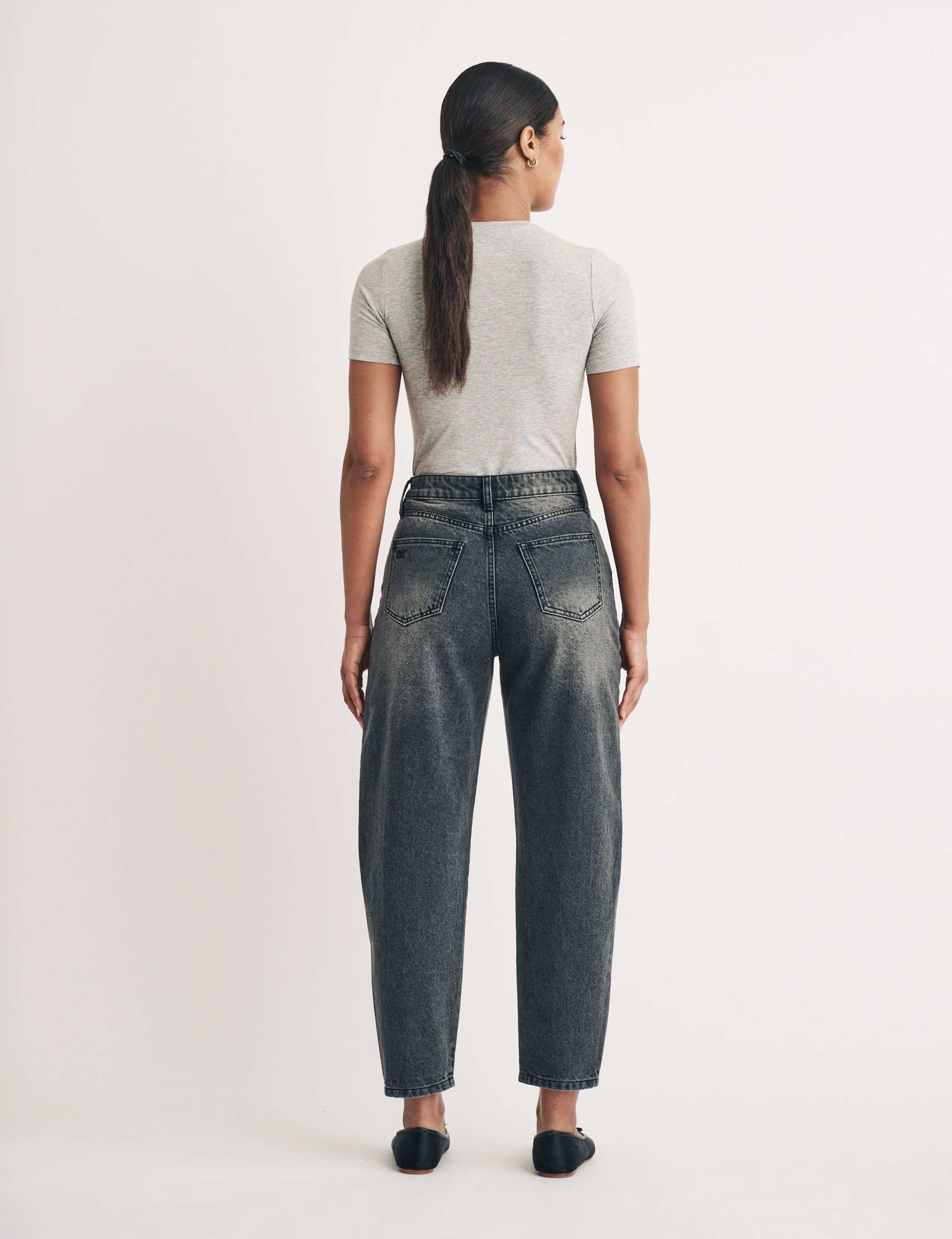 High Waisted Barrel Leg Jeans 2 of 4