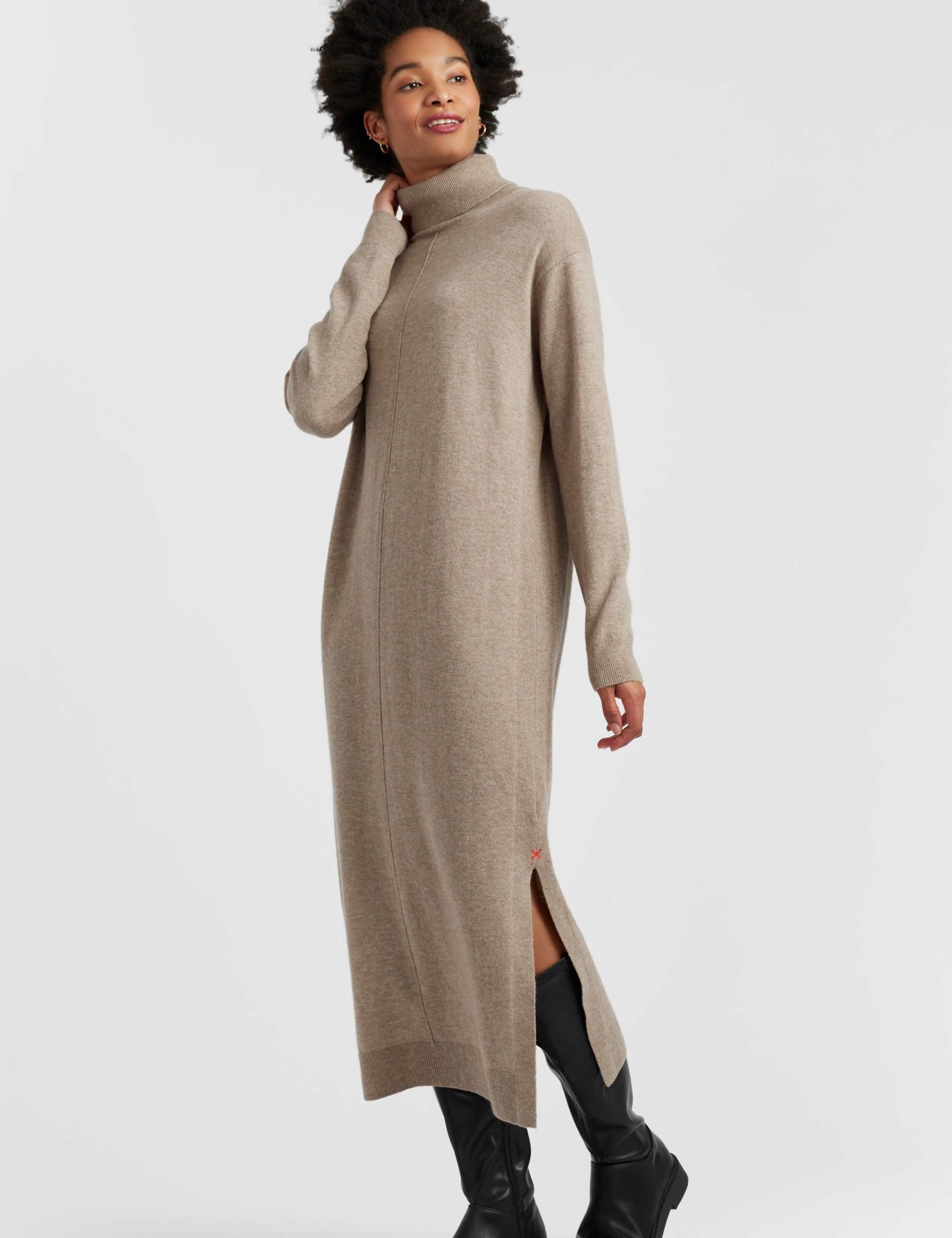Wool Rich Roll Neck Midi Jumper Dress 2 of 3