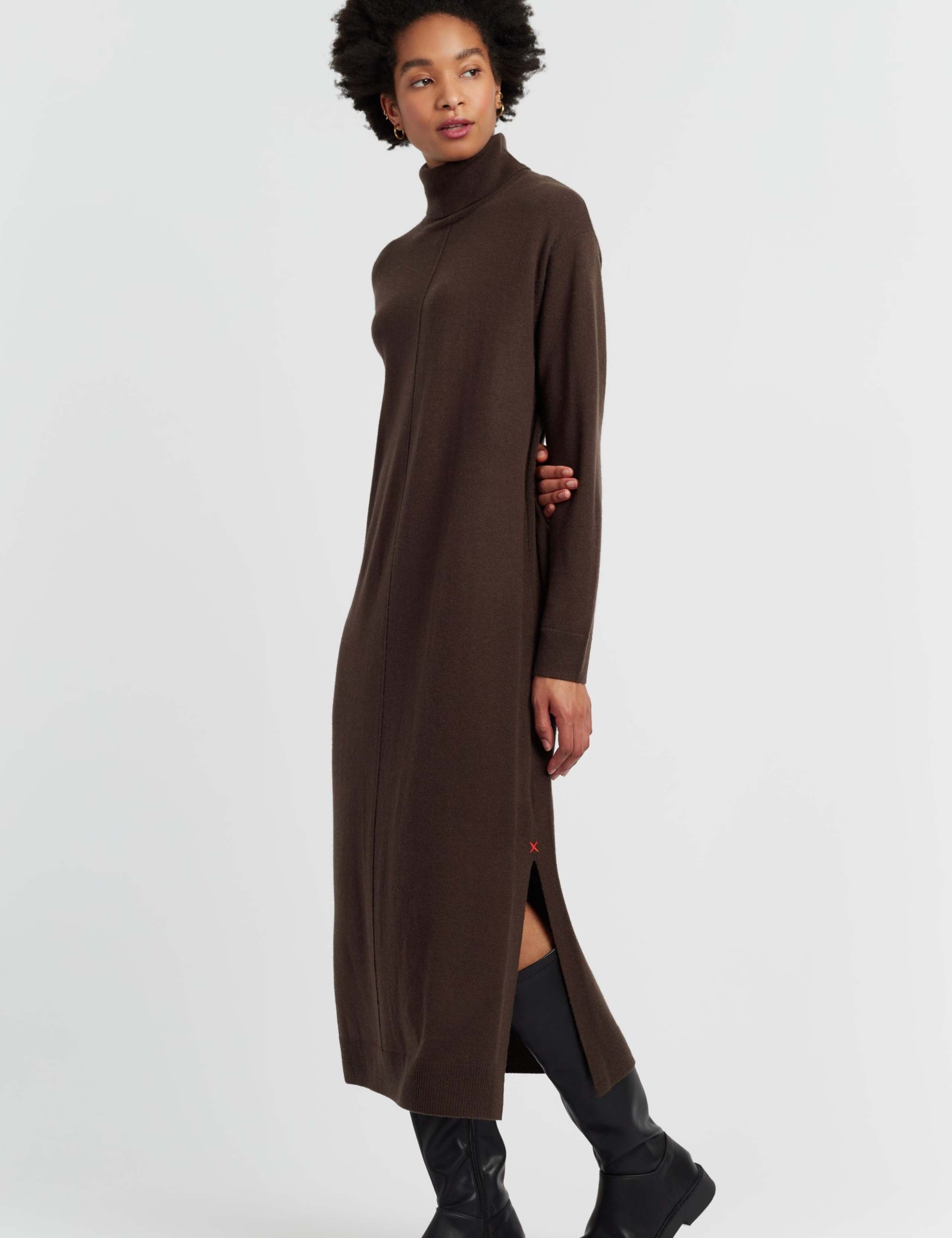Wool Rich Roll Neck Midi Jumper Dress 4 of 4