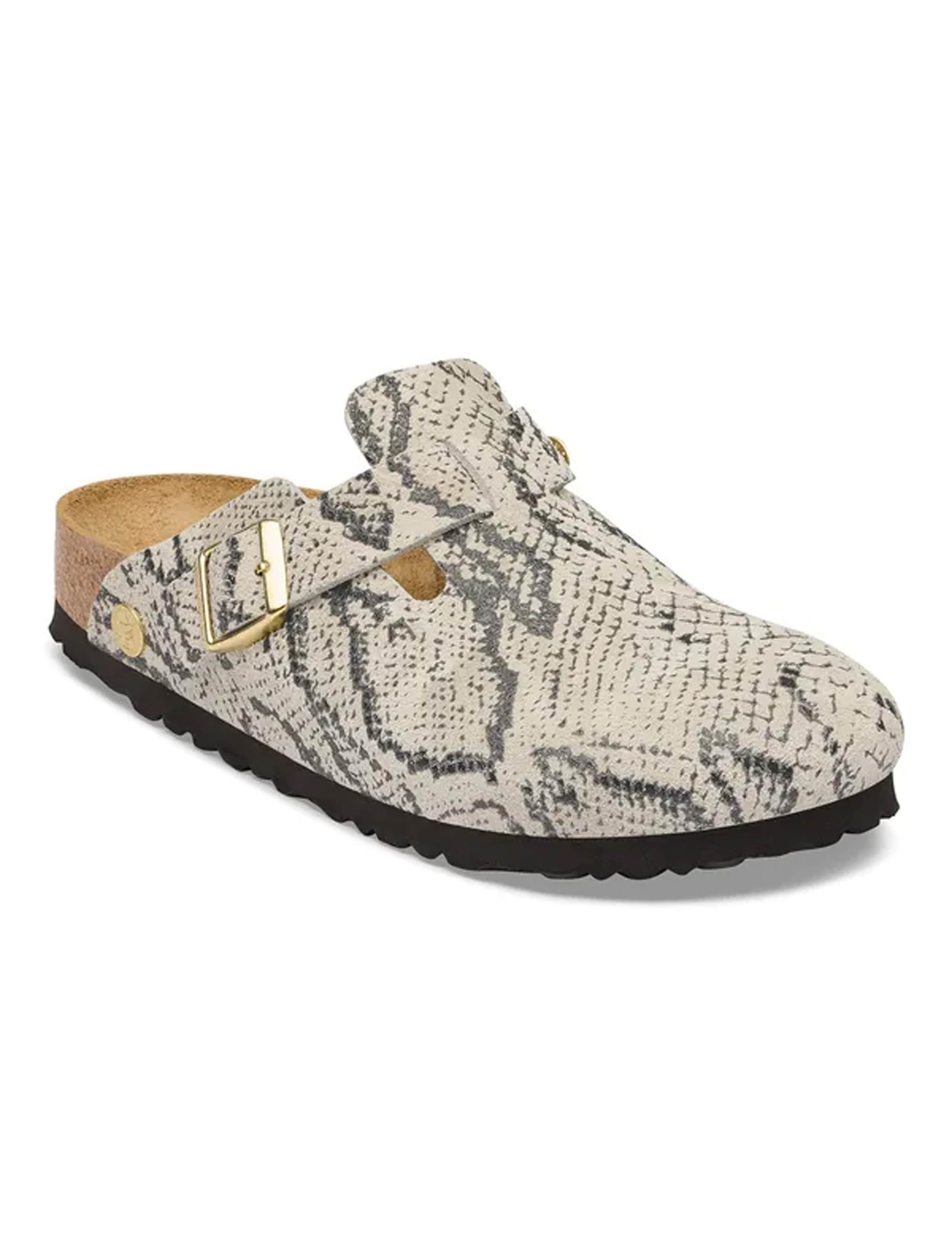 Boston Suede Snake Print Footbed Clog Mules 2 of 3