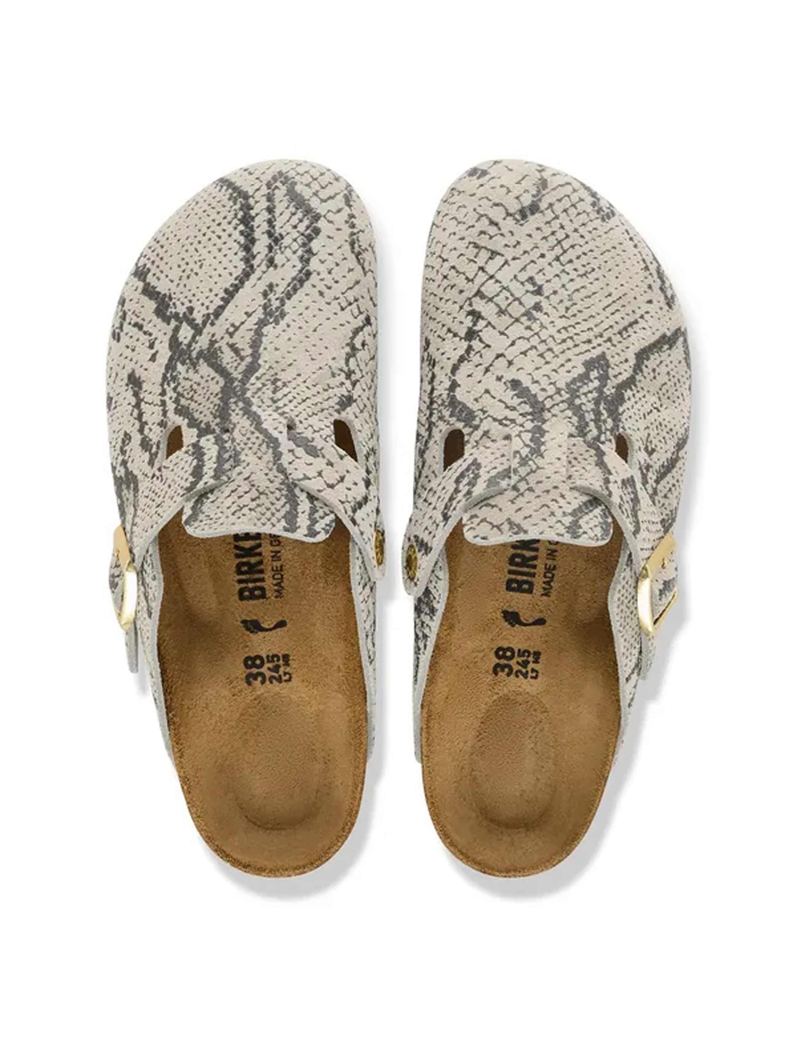 Boston Suede Snake Print Footbed Clog Mules 3 of 3