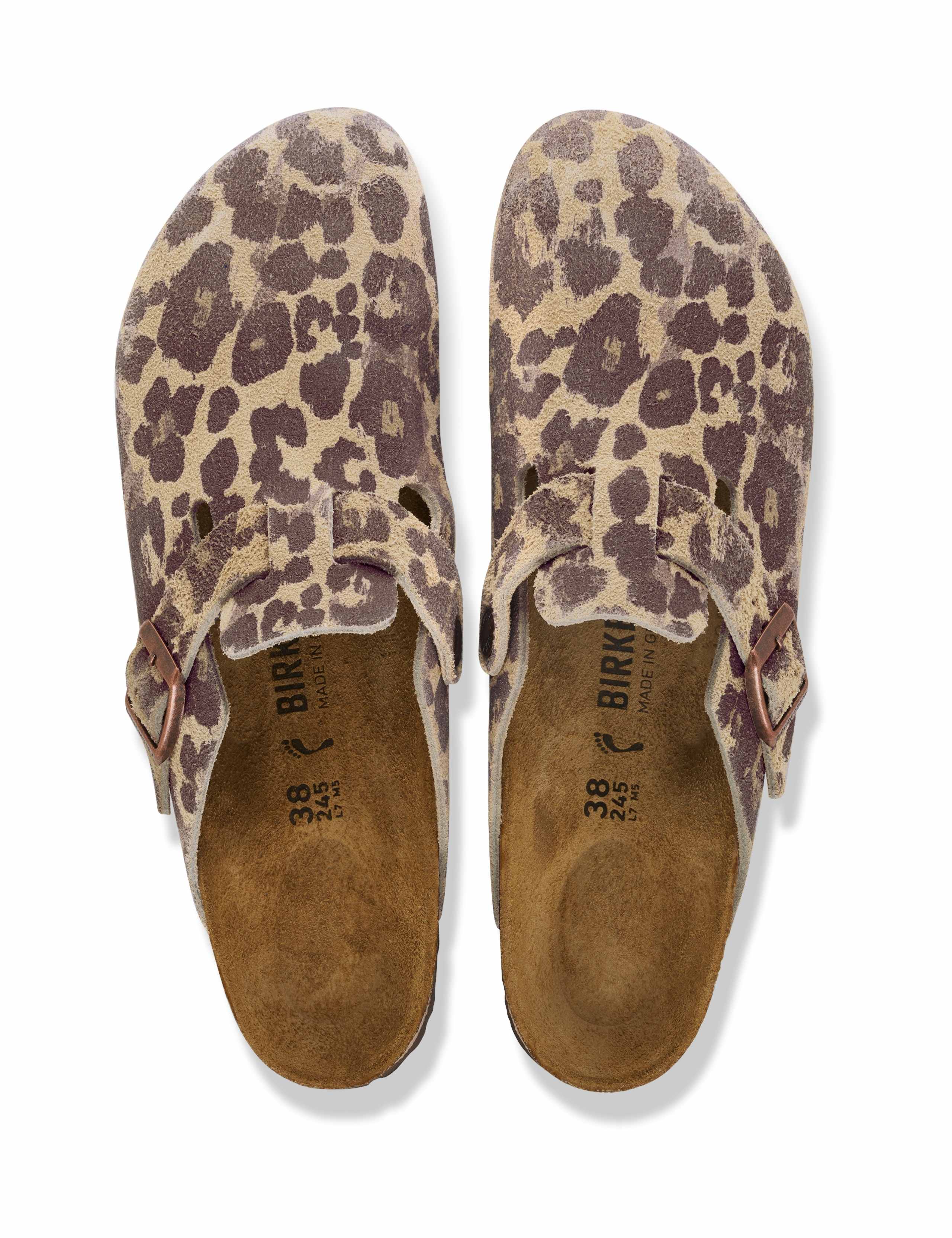 Boston Suede Animal Print Footbed Mules 3 of 3