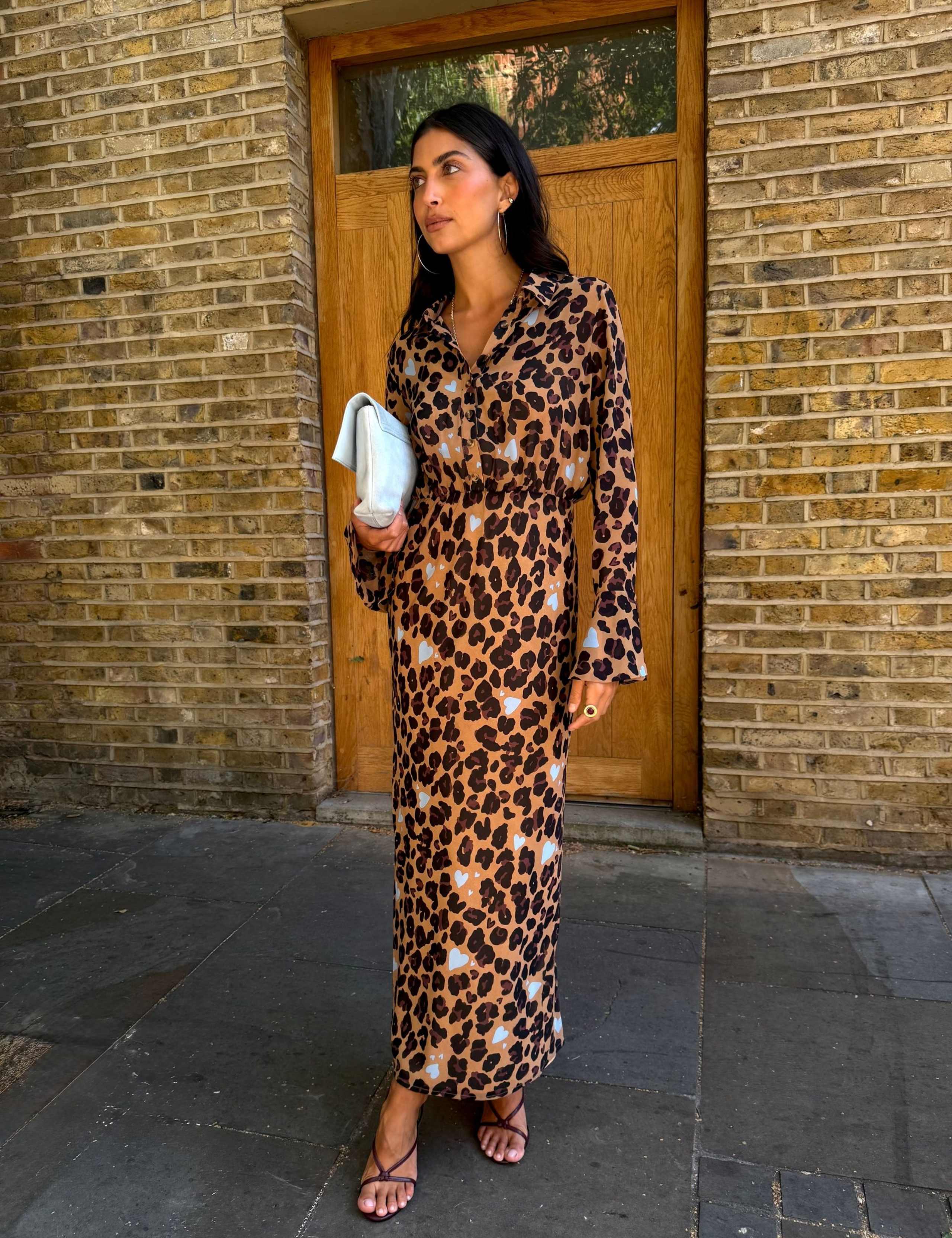Cherry Leopard Print Maxi Waisted Dress 3 of 4