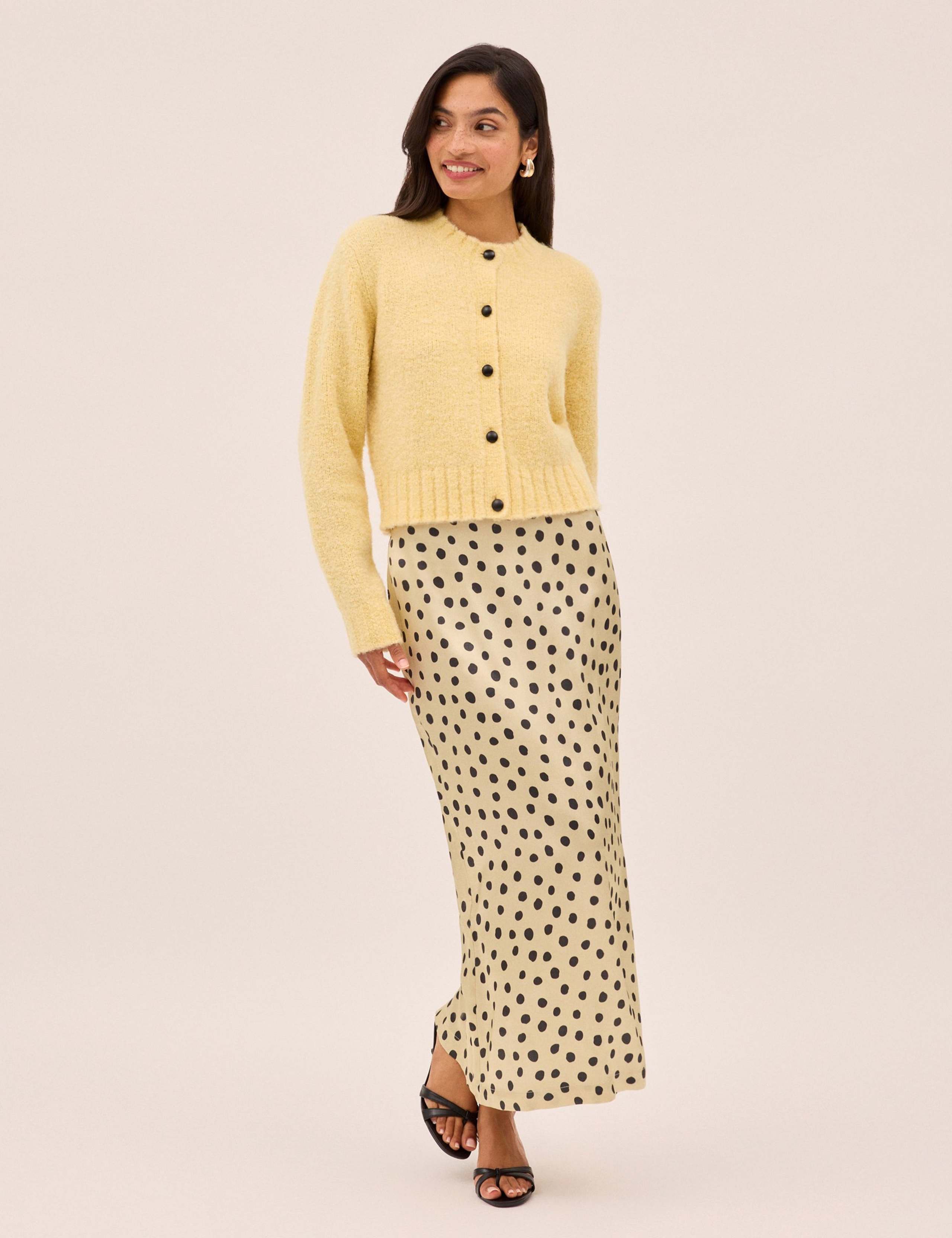 Satin Polka Dot Midi Slip Skirt 3 of 6
