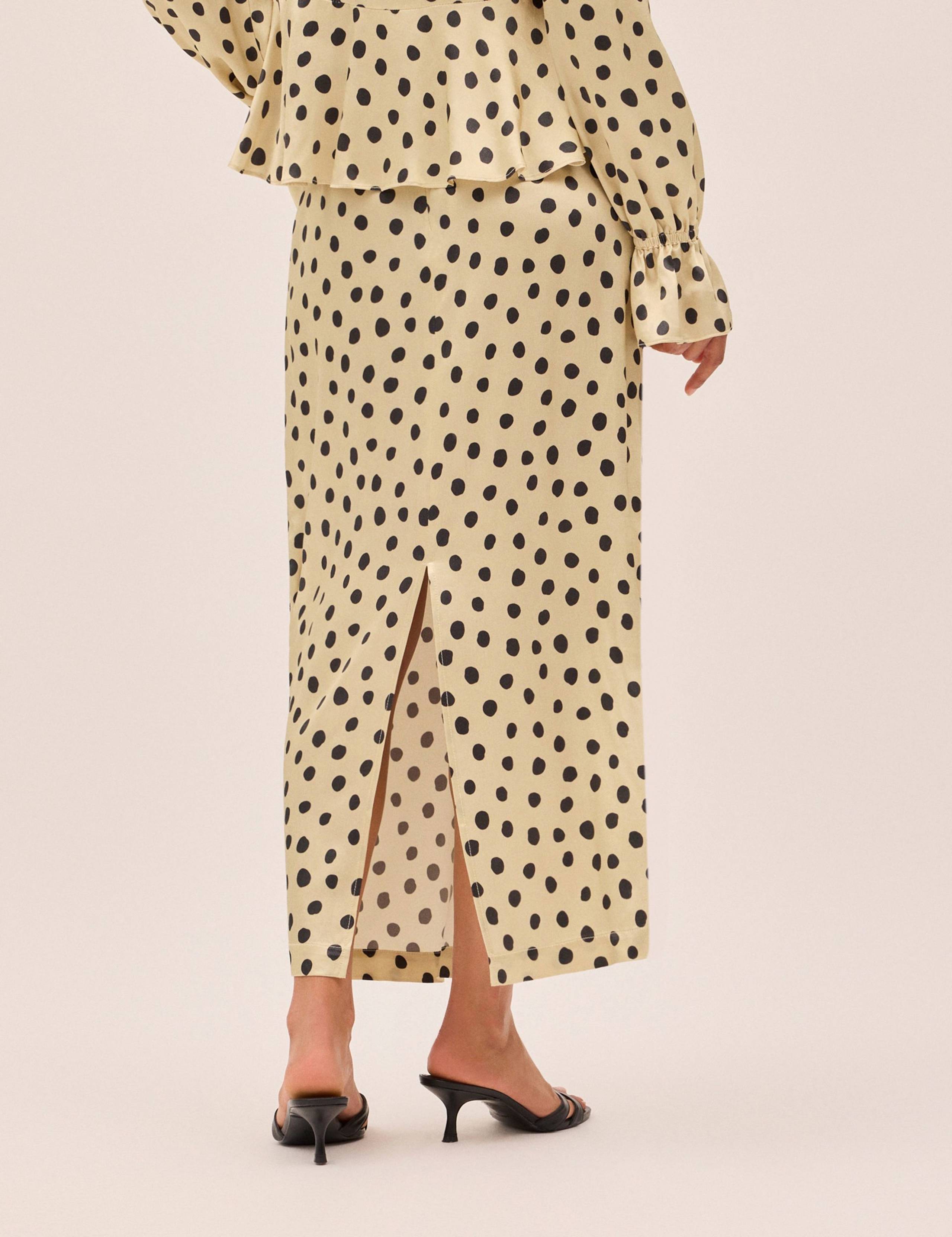 Satin Polka Dot Midi Slip Skirt 5 of 6