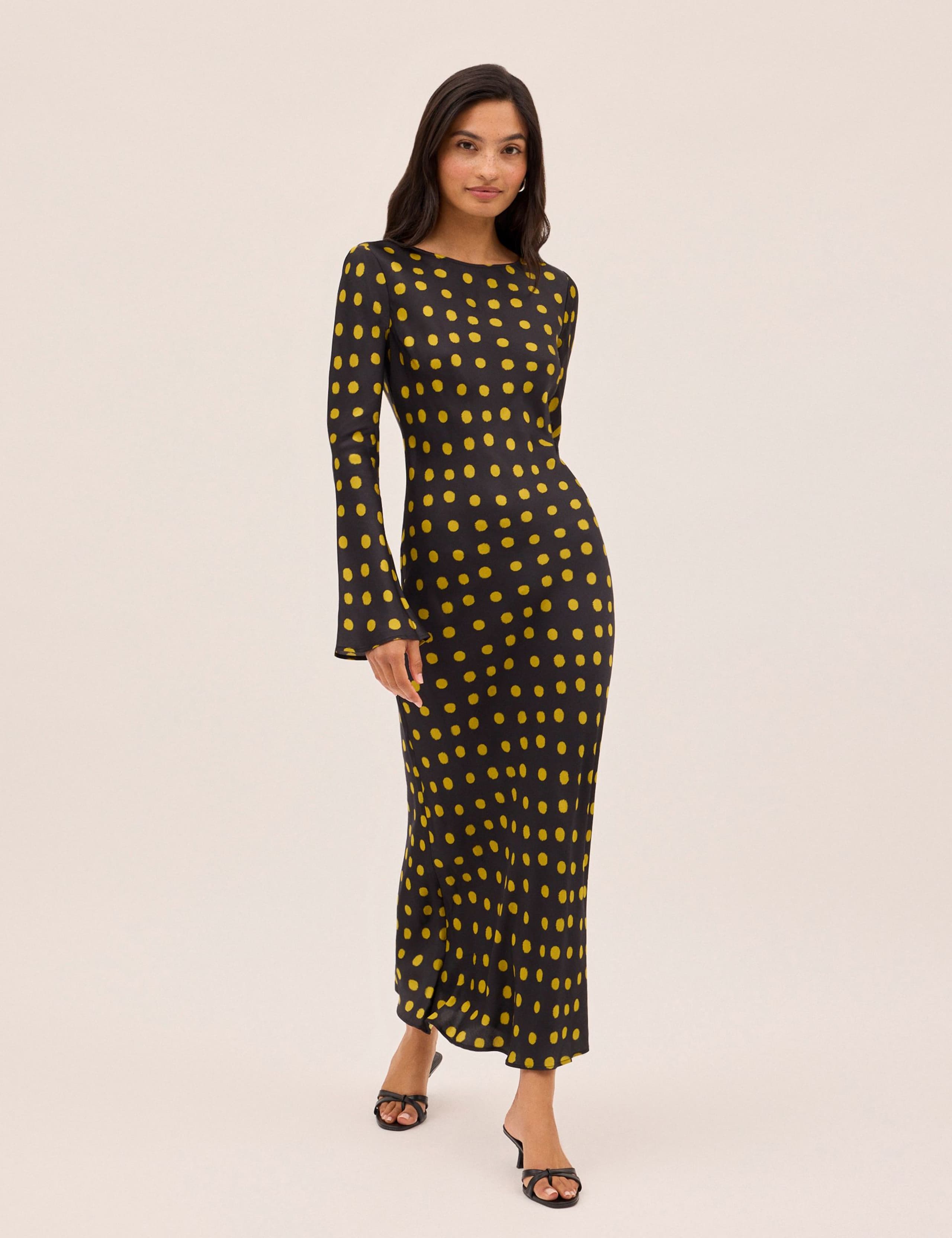 Satin Polka Dot Midaxi Dress 2 of 5