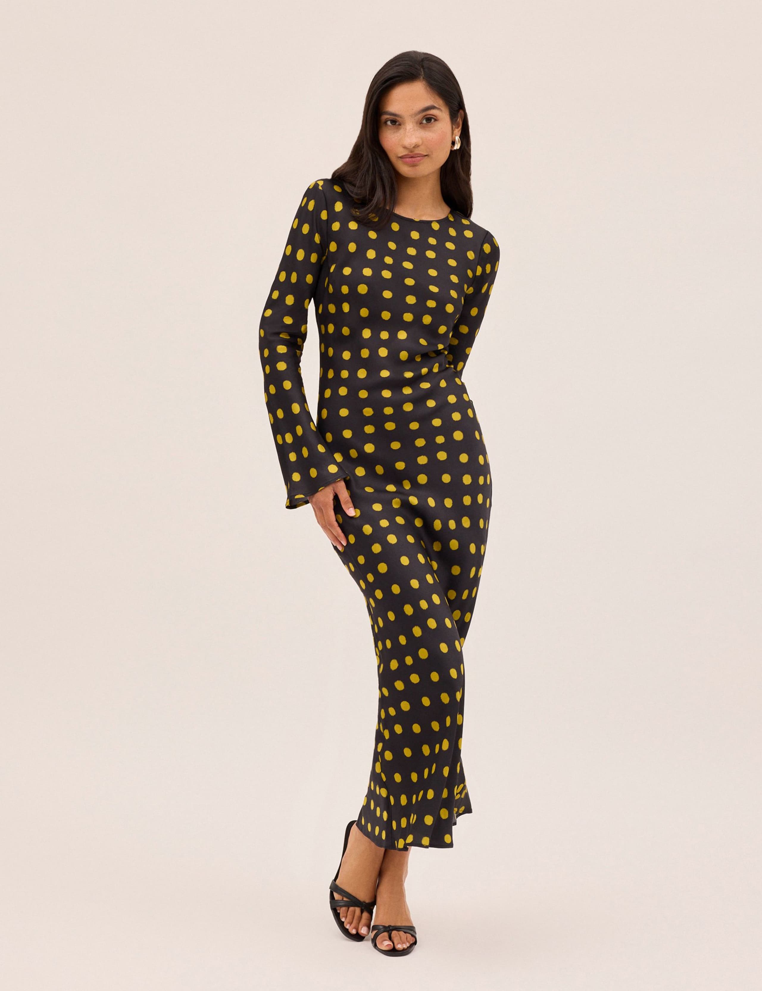 Satin Polka Dot Midaxi Dress 5 of 5