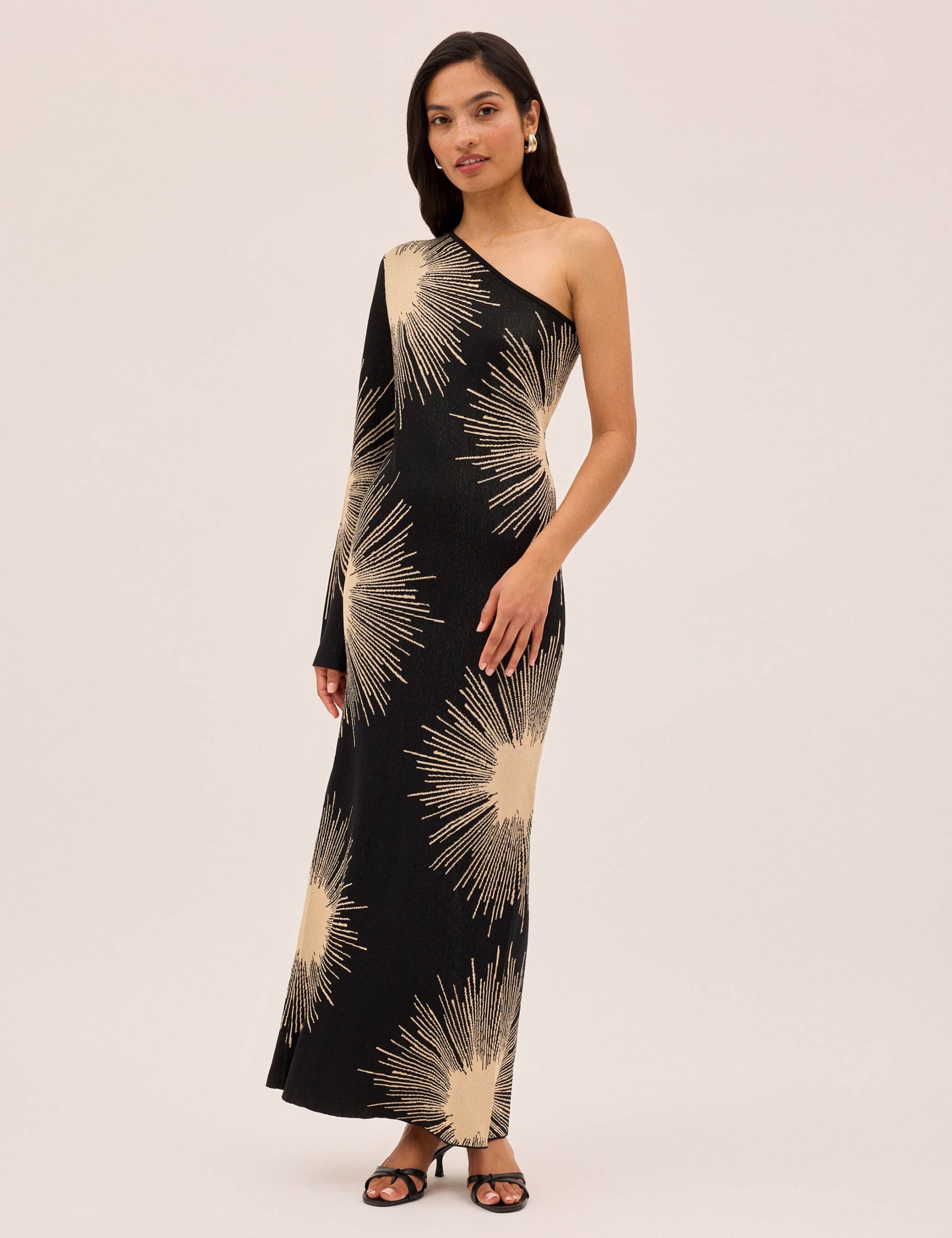 Knitted One Shoulder Midaxi Column Dress 2 of 4