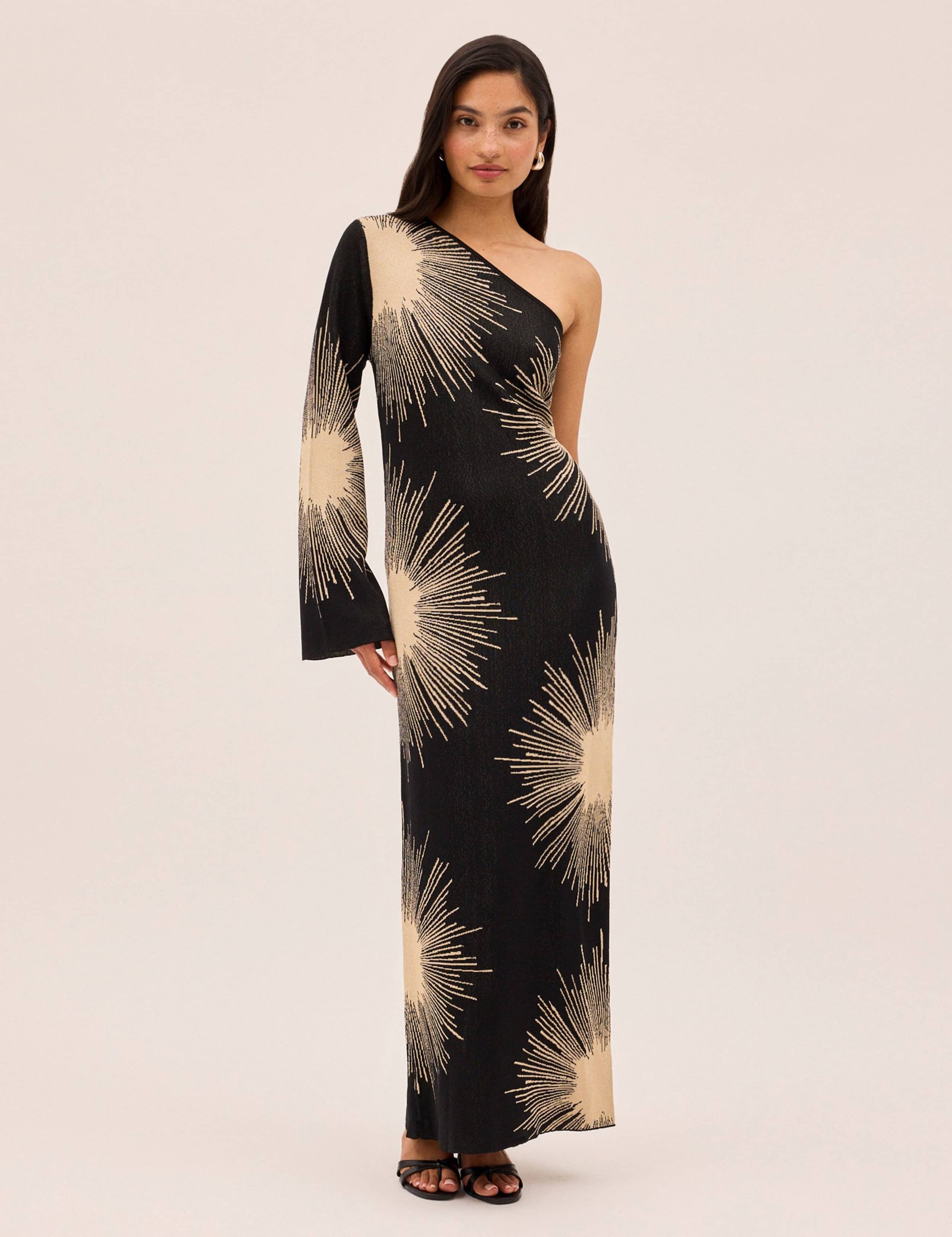 Knitted One Shoulder Midaxi Column Dress 3 of 4