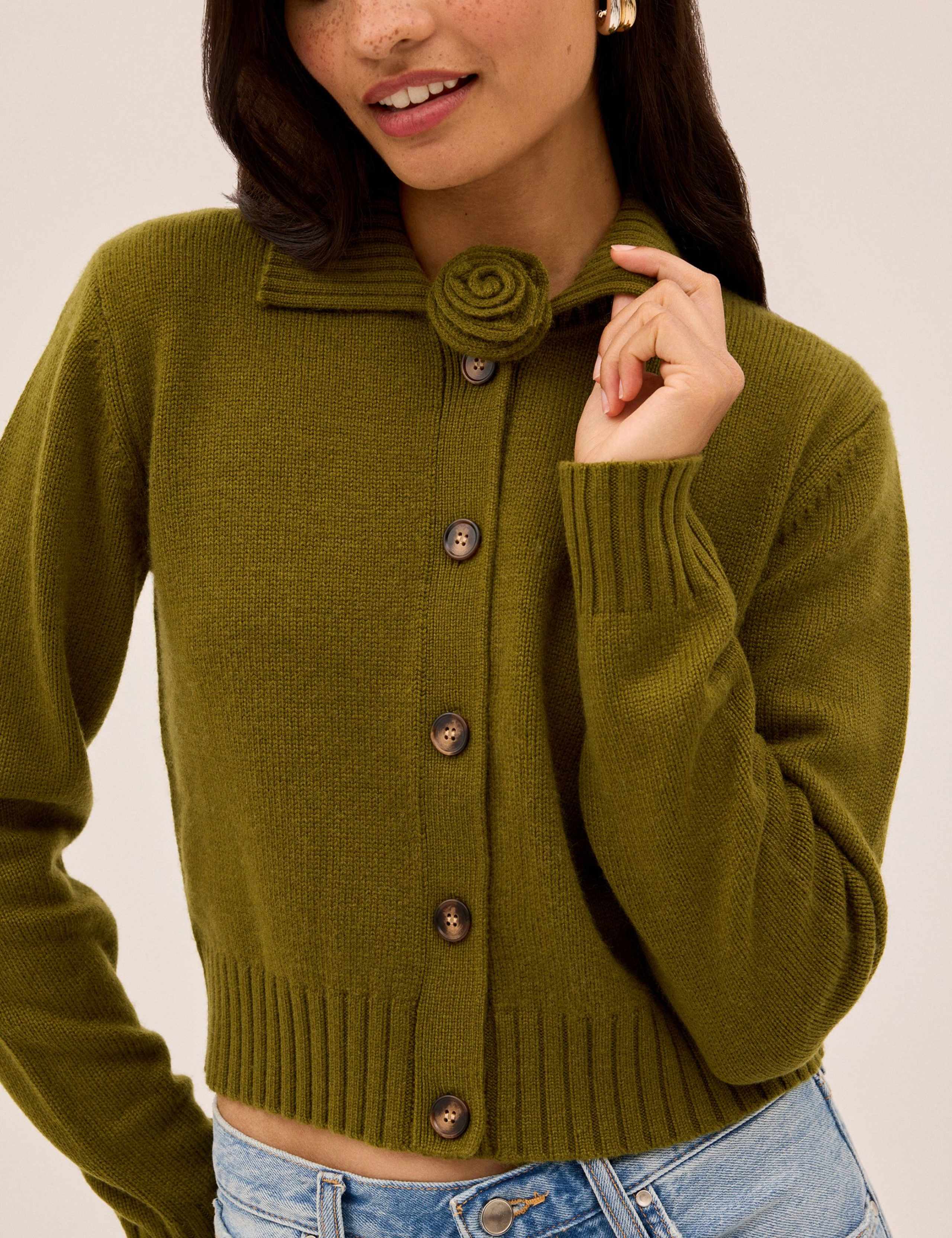 Collared Relaxed Cardigan with Wool 2 of 4