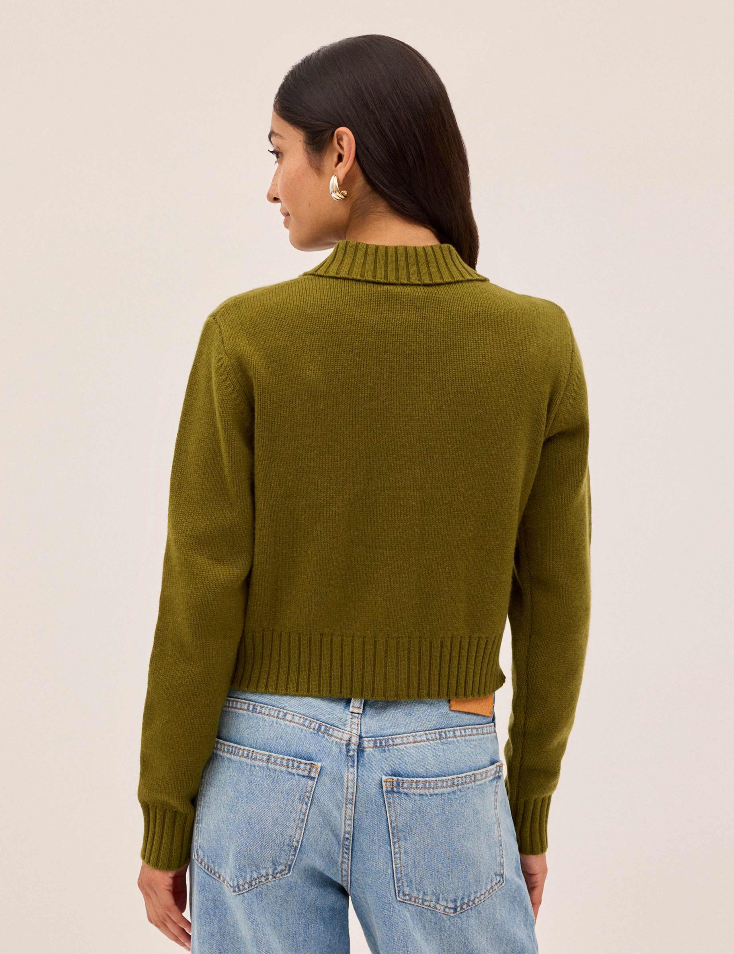 Collared Relaxed Cardigan with Wool 3 of 4