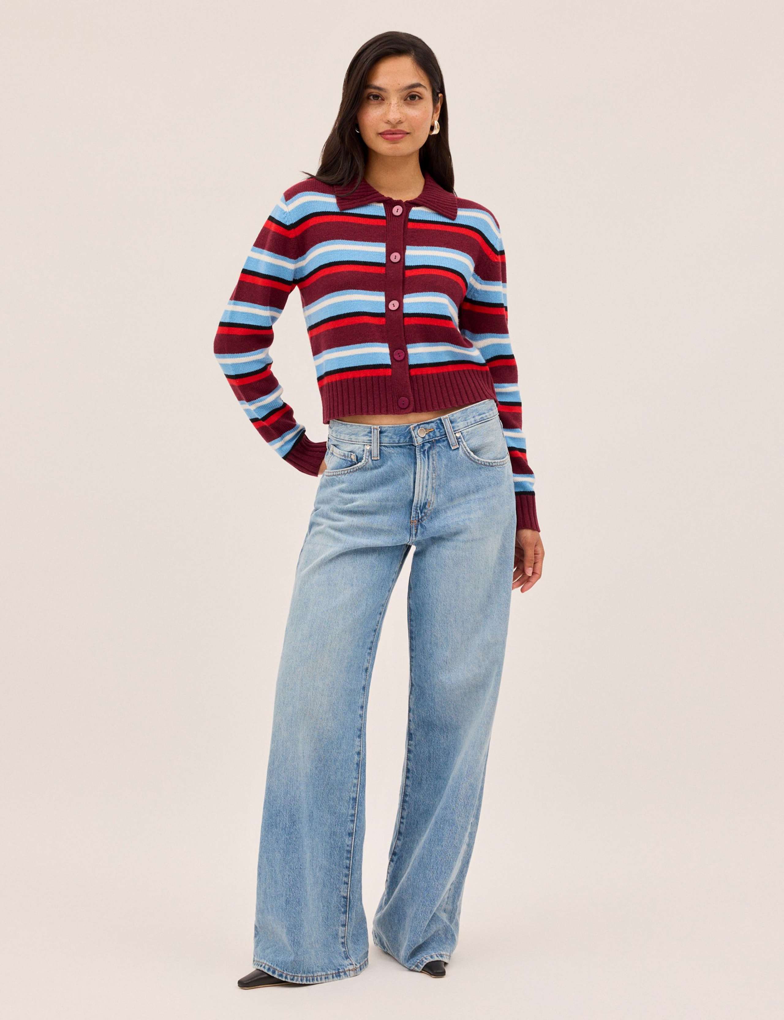 Collared Relaxed Cardigan with Wool 2 of 4