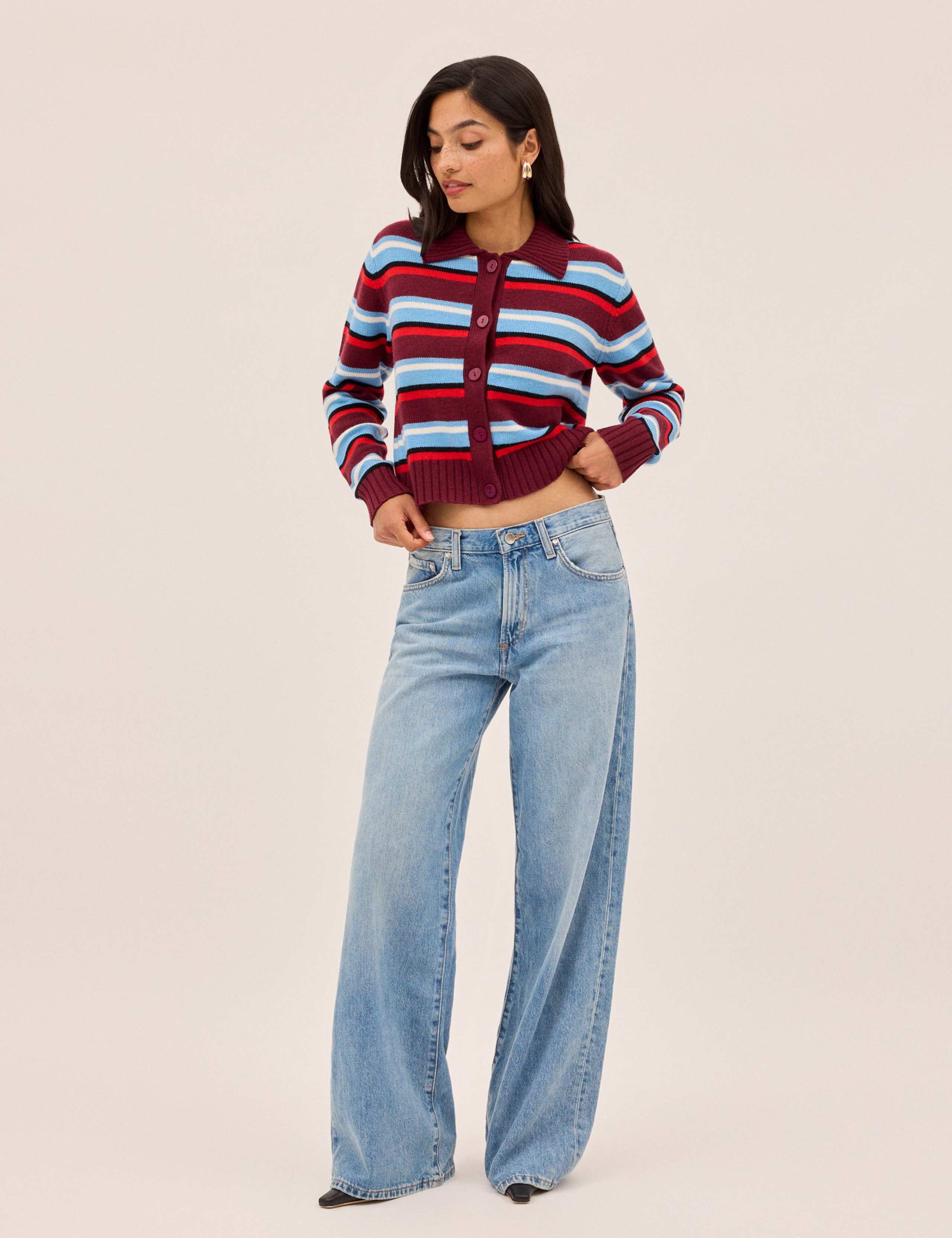 Collared Relaxed Cardigan with Wool 4 of 4