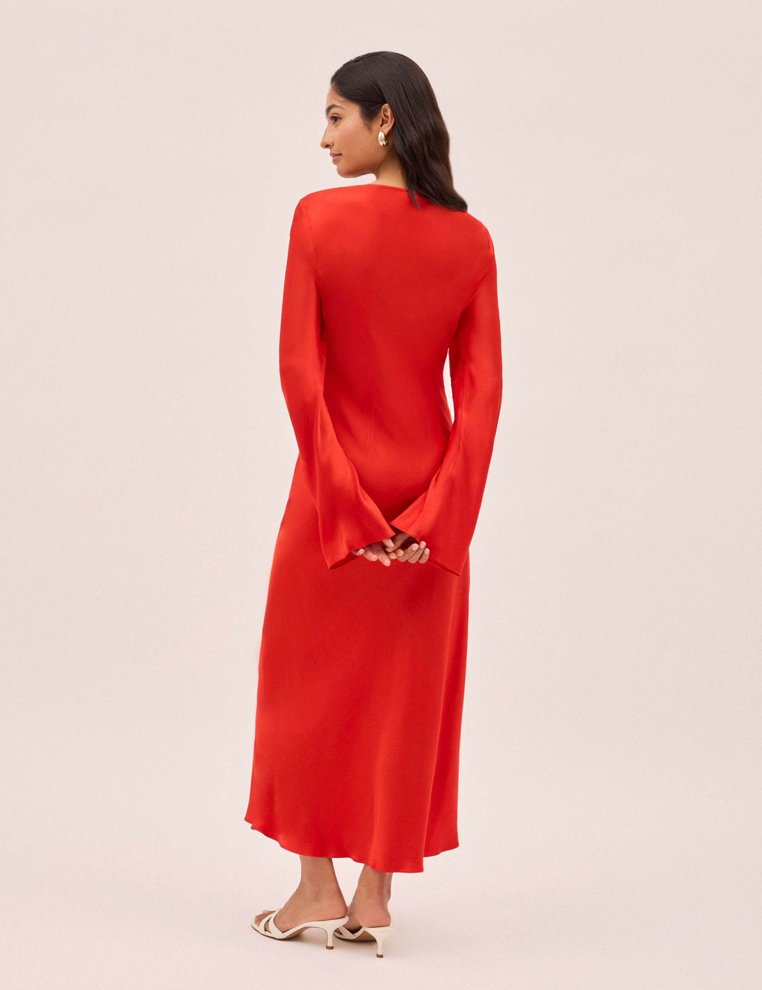 Satin Square Neck Midi Dress 2 of 5