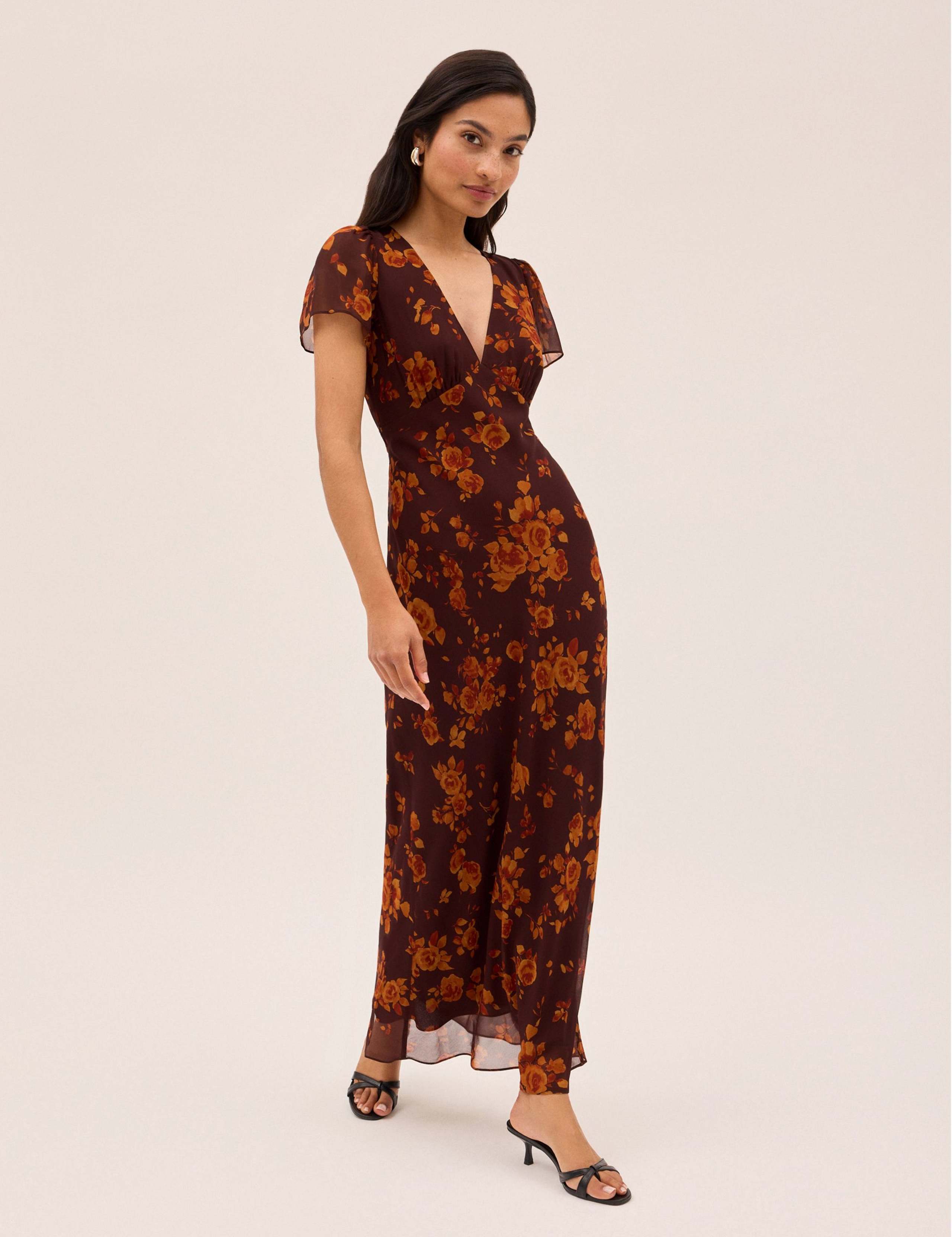 Floral V-Neck Maxi Tea Dress 5 of 6
