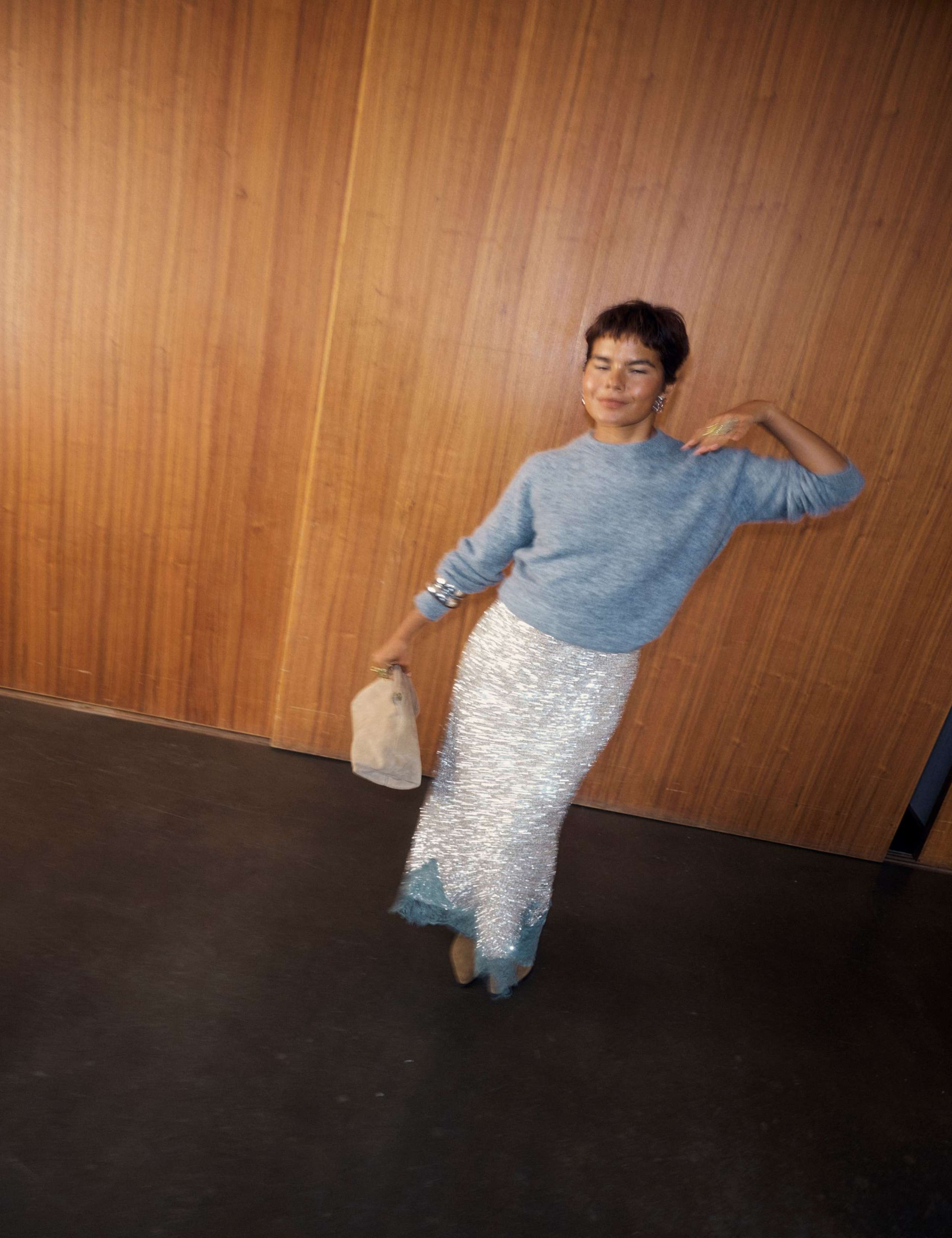 Sequin Midi Skirt 3 of 5