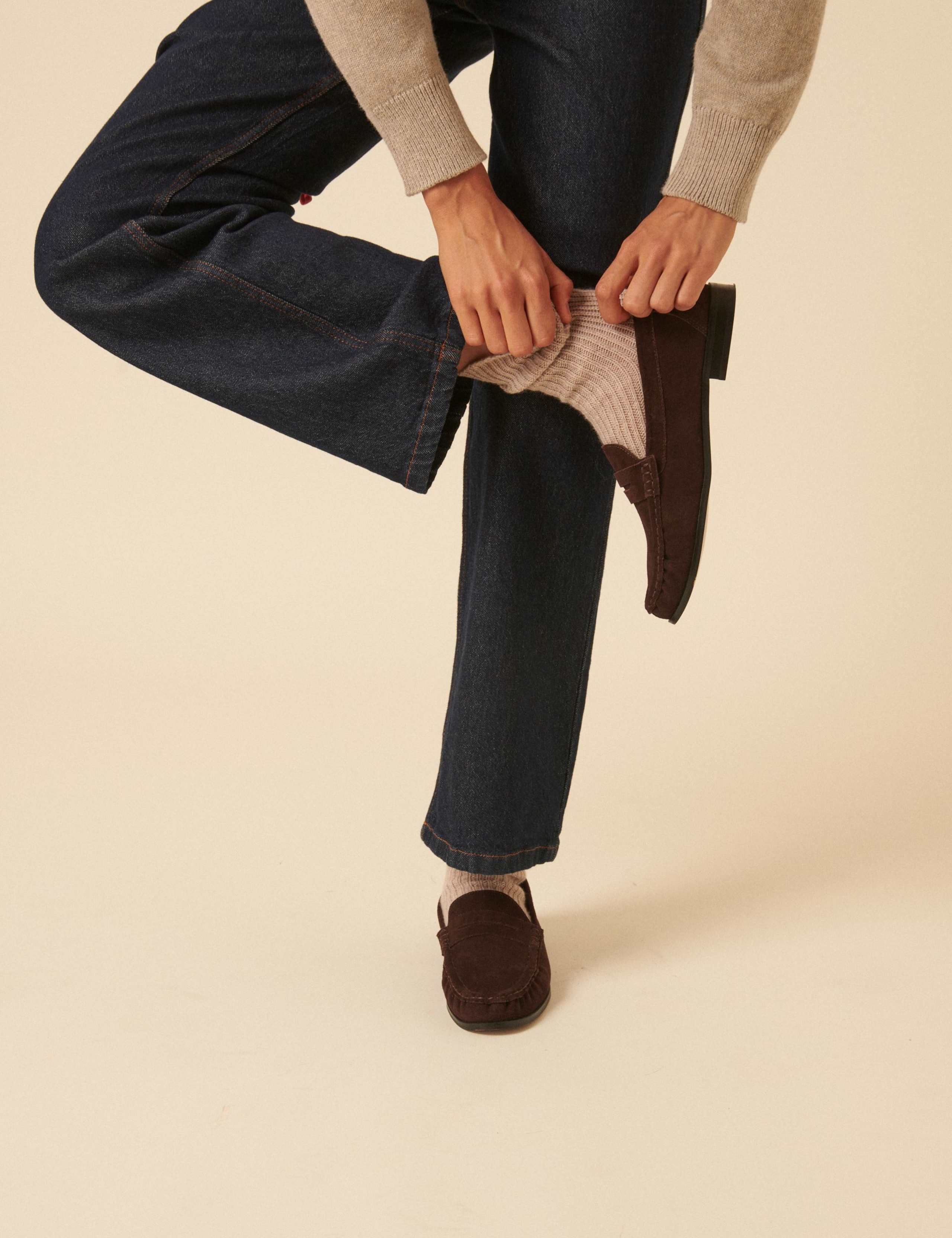 Suede Slip On Flat Loafers 2 of 6