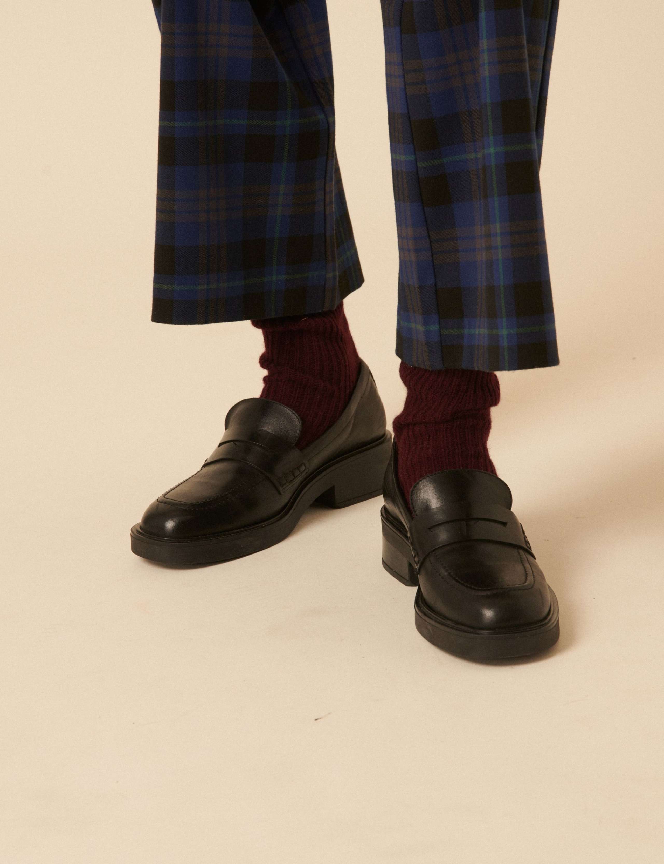 Leather Chunky Block Heel Loafers 4 of 6