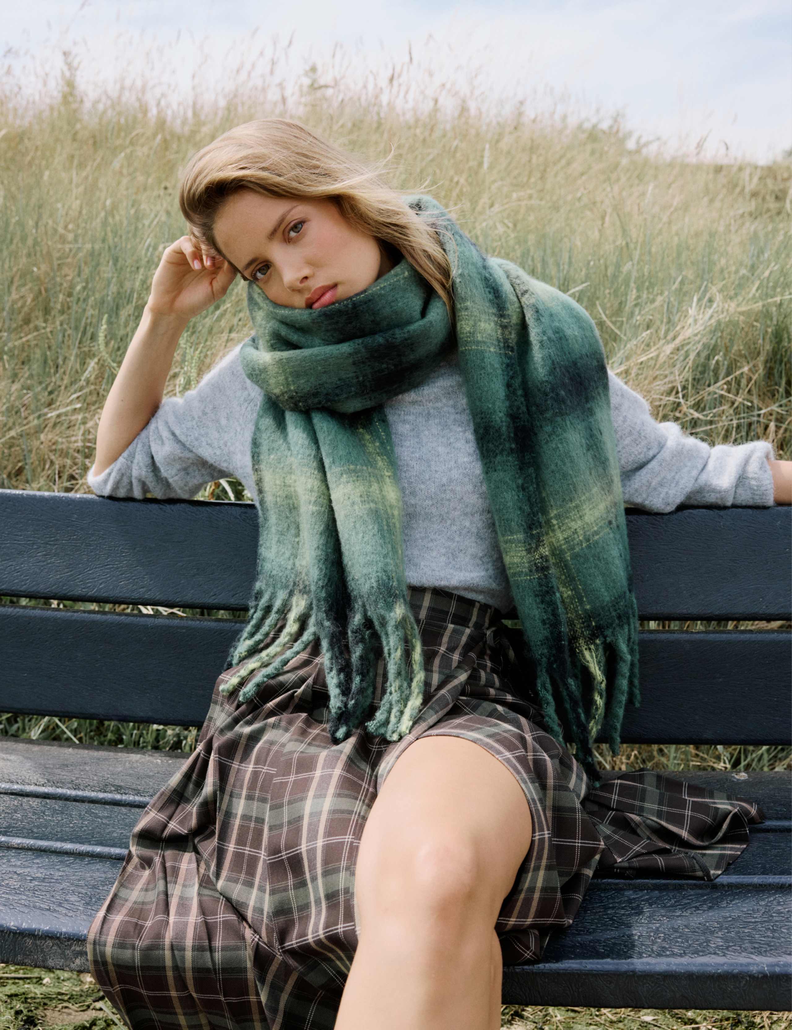 Checked Tassel Scarf 5 of 5