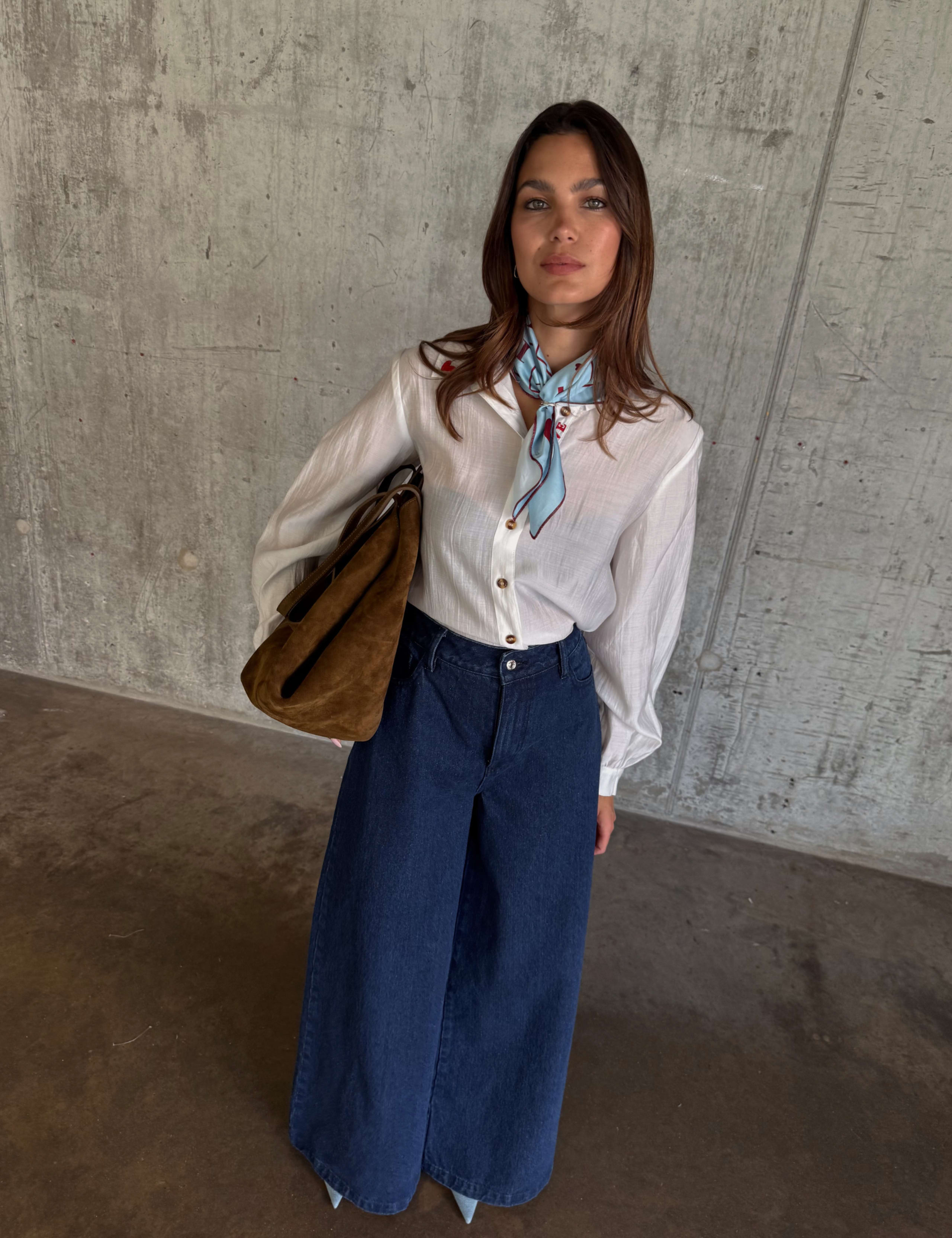 High Waisted Palazzo Jeans 2 of 7