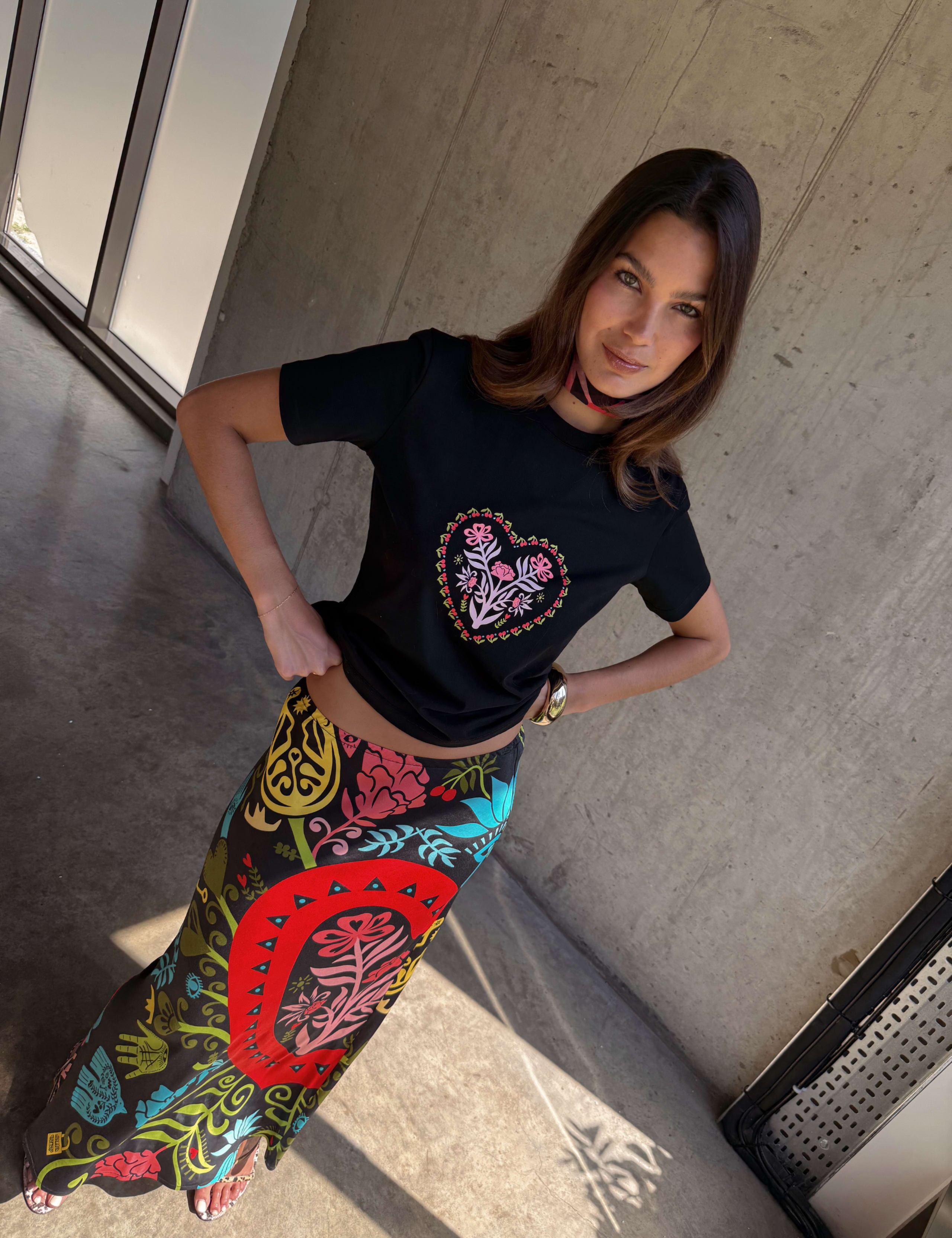 Printed Maxi Slip Skirt 2 of 6