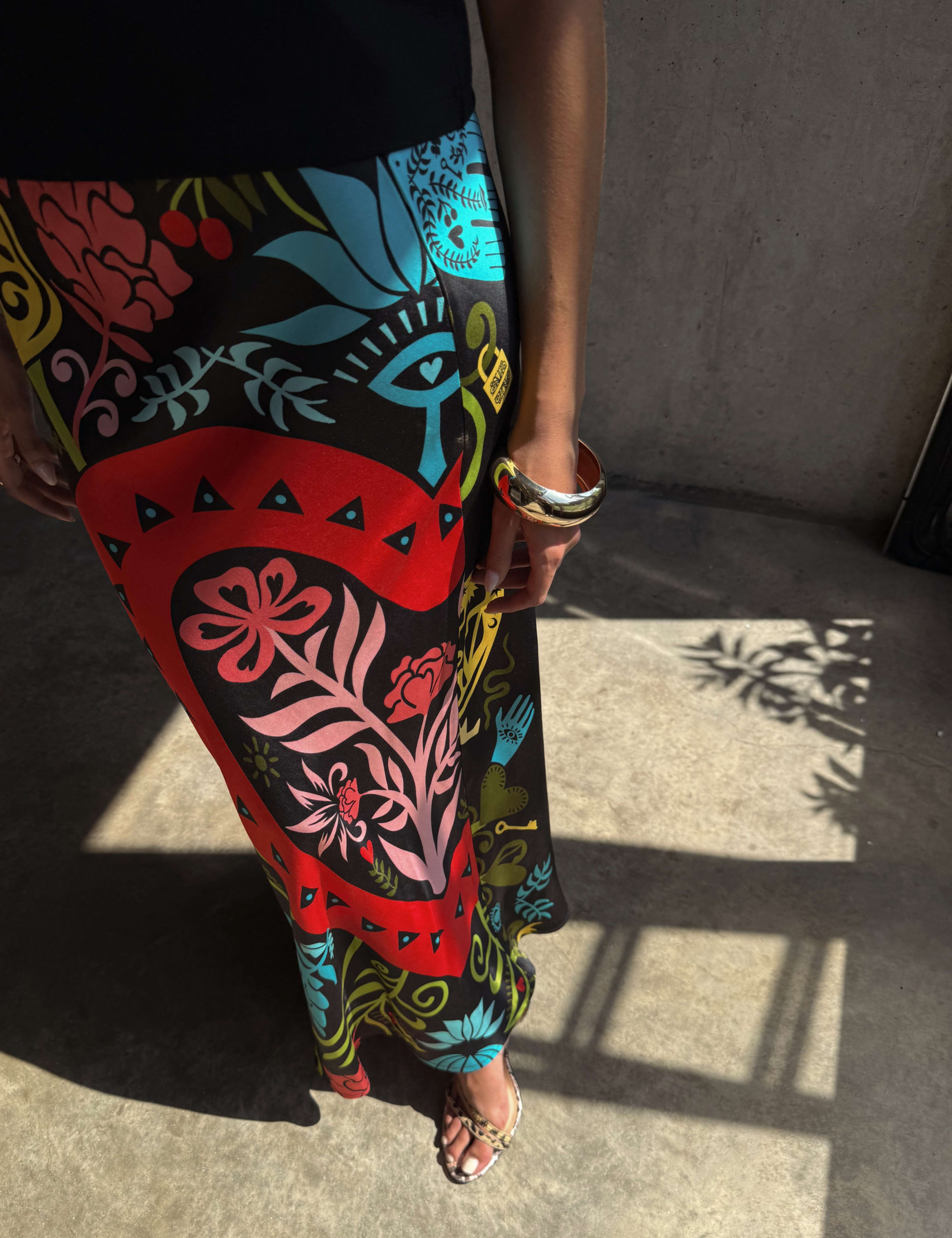 Printed Maxi Slip Skirt 5 of 6