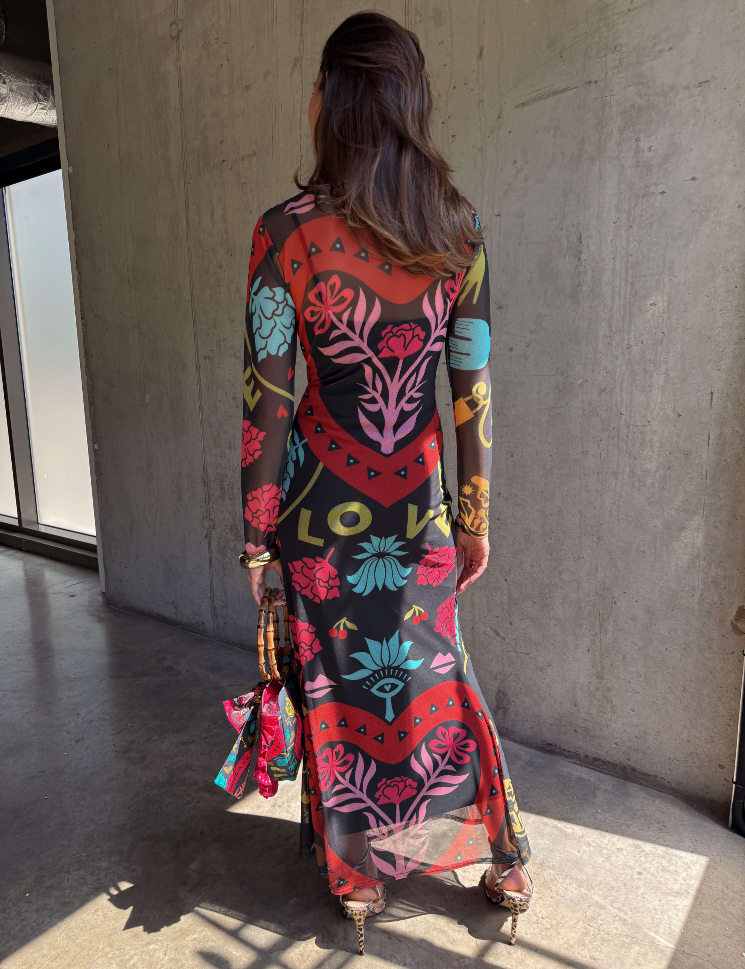 Mesh Printed Midaxi Dress 2 of 5