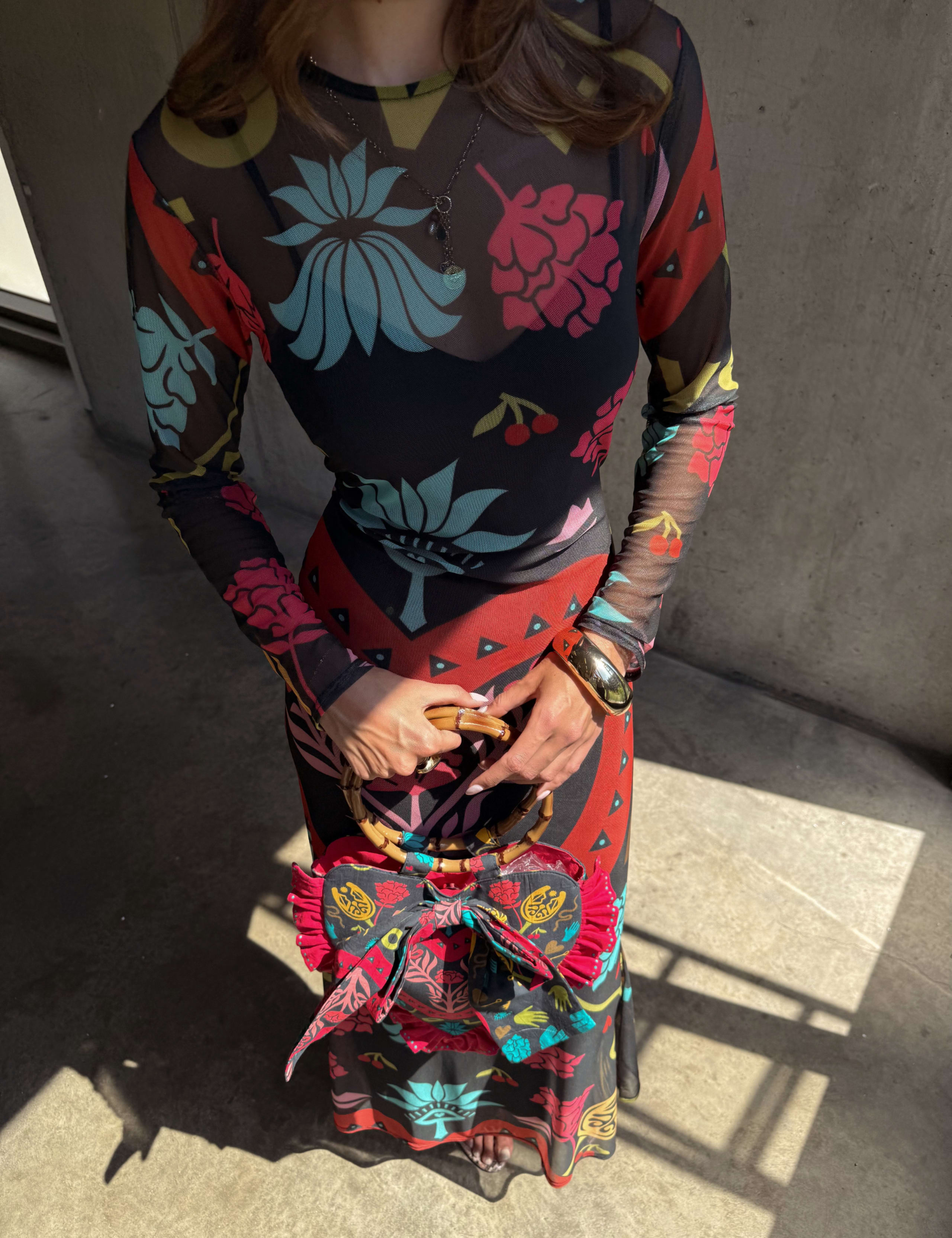 Mesh Printed Midaxi Dress 4 of 5