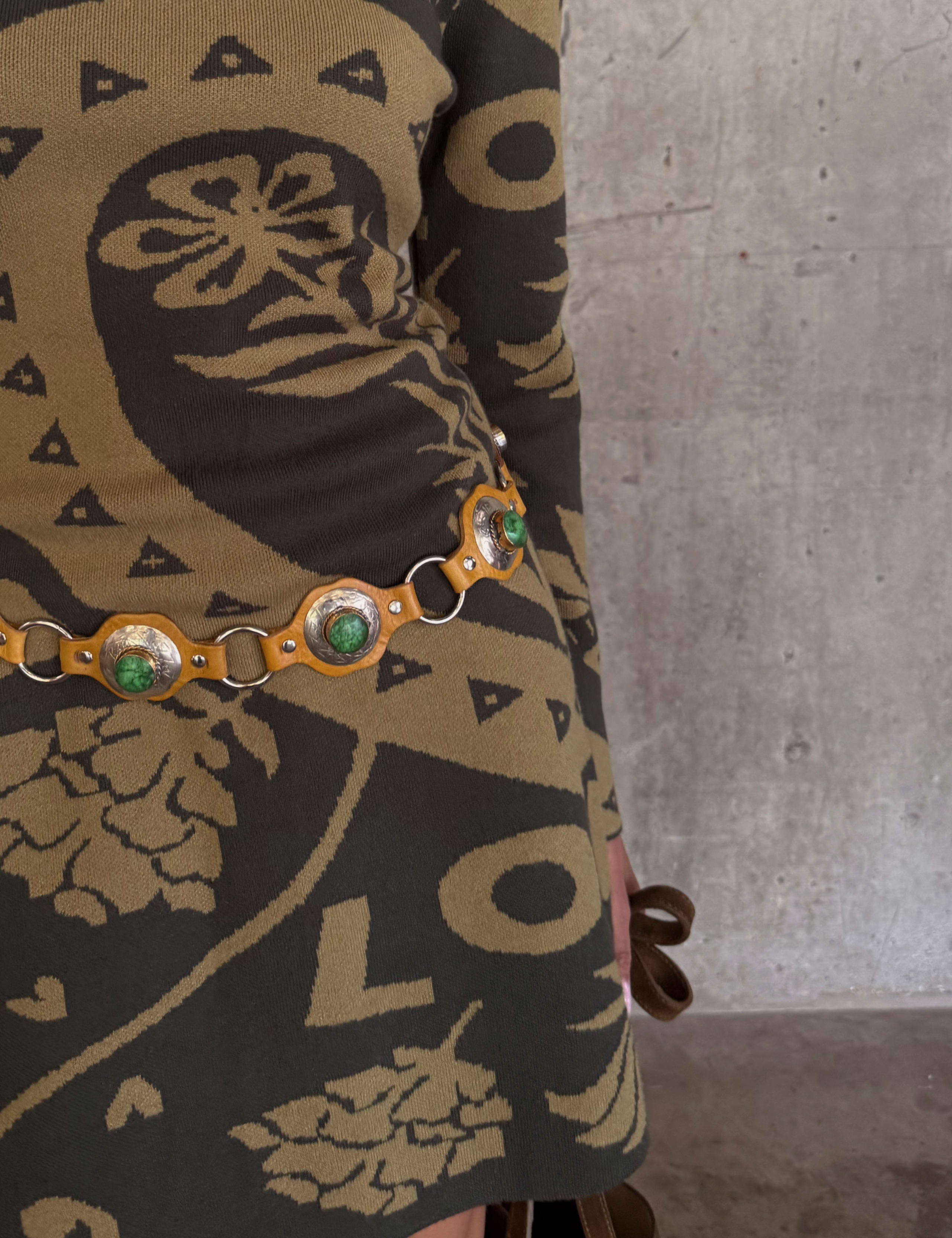 Printed Round Neck Mini Jumper Dress 6 of 6