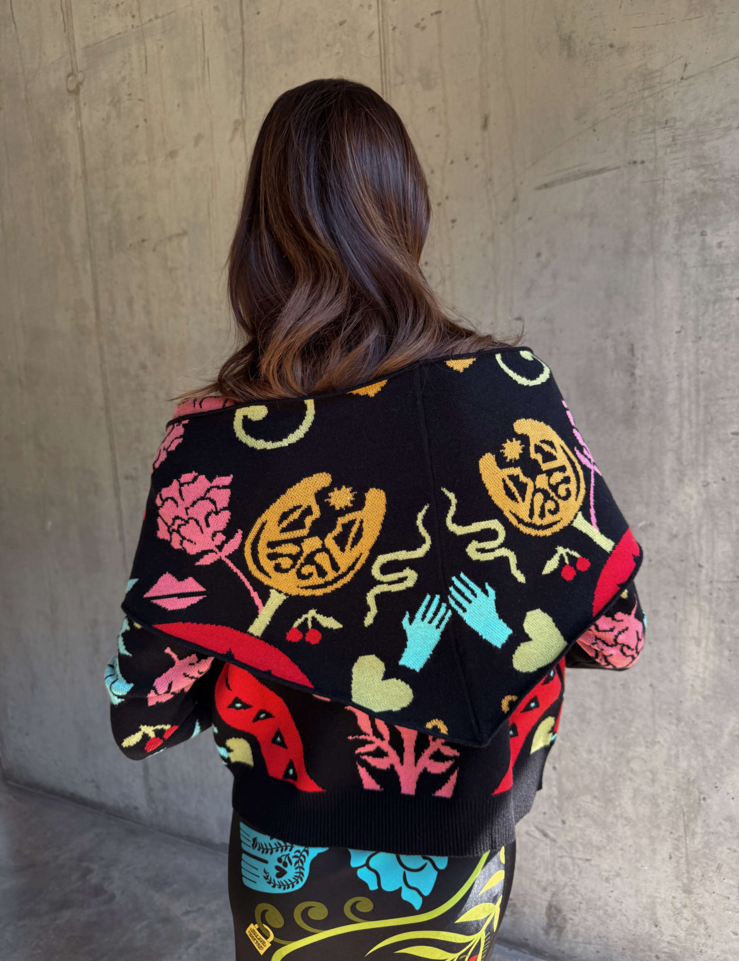 Printed Crew Neck Cardigan 6 of 7