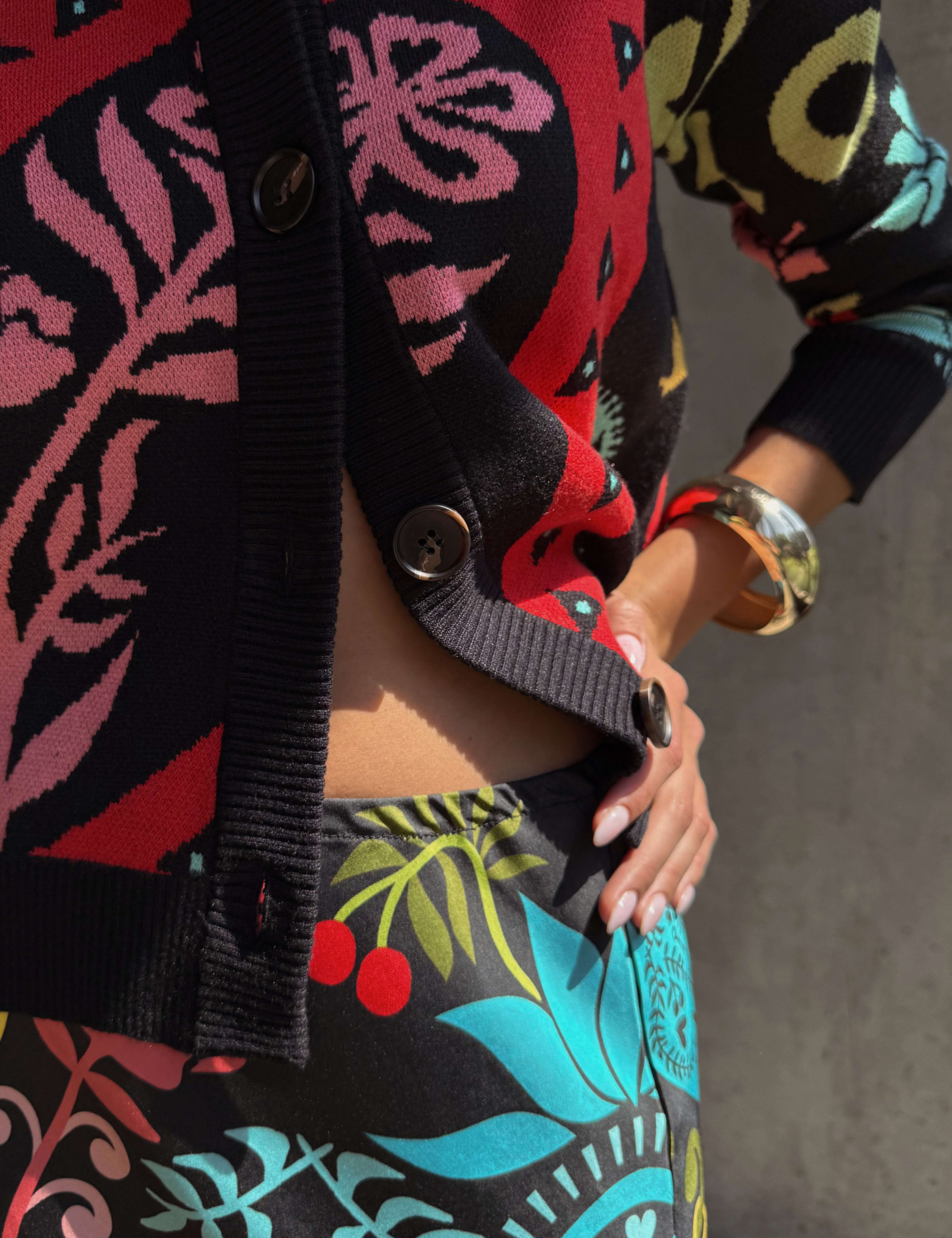 Printed Crew Neck Cardigan 7 of 7